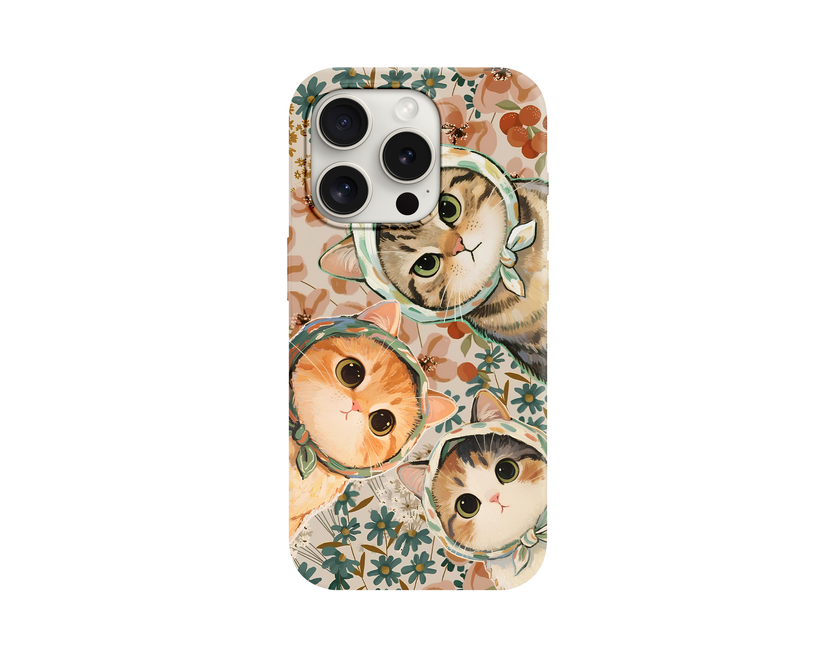 Babushka Kedi İllüstrasyonlu Telefon Kılıfı