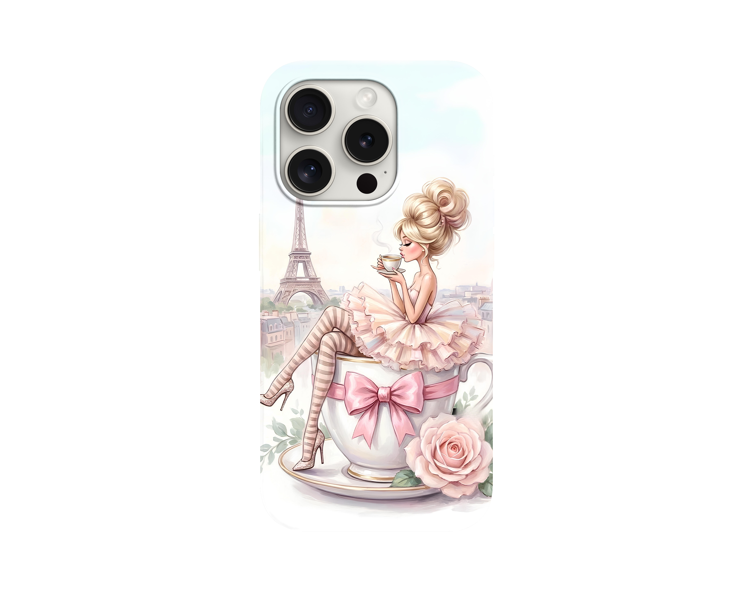 Cute Ballerinacore Paris Manzaralı Telefon Kılıfı