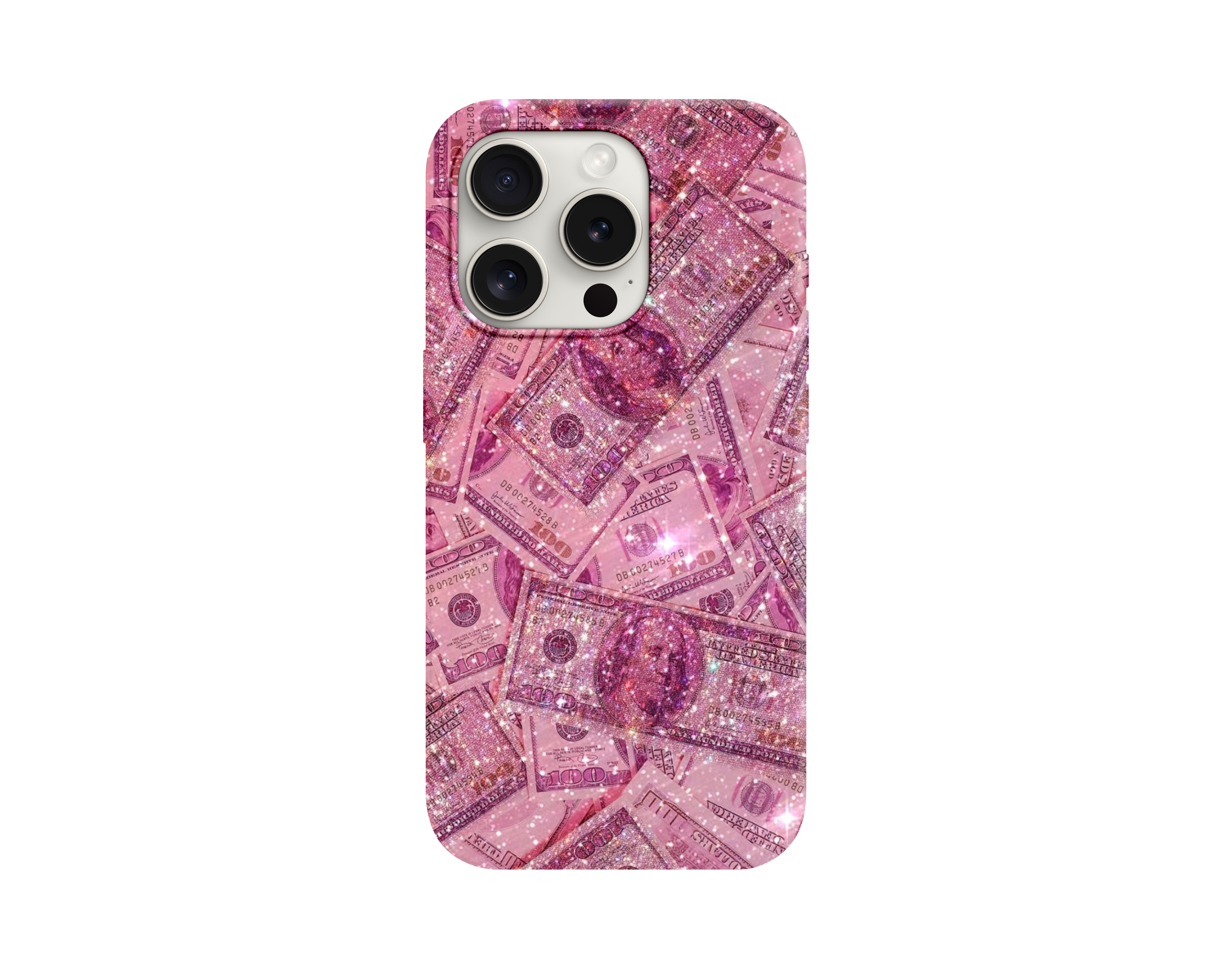Pembe Dolar Desenli Premium Telefon Kılıfı
