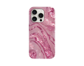 Pembe Akışkan Mermer Desenli Telefon Kılıfı