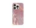 Altın Varaklı Pembe Ebru Desenli Telefon Kılıfı