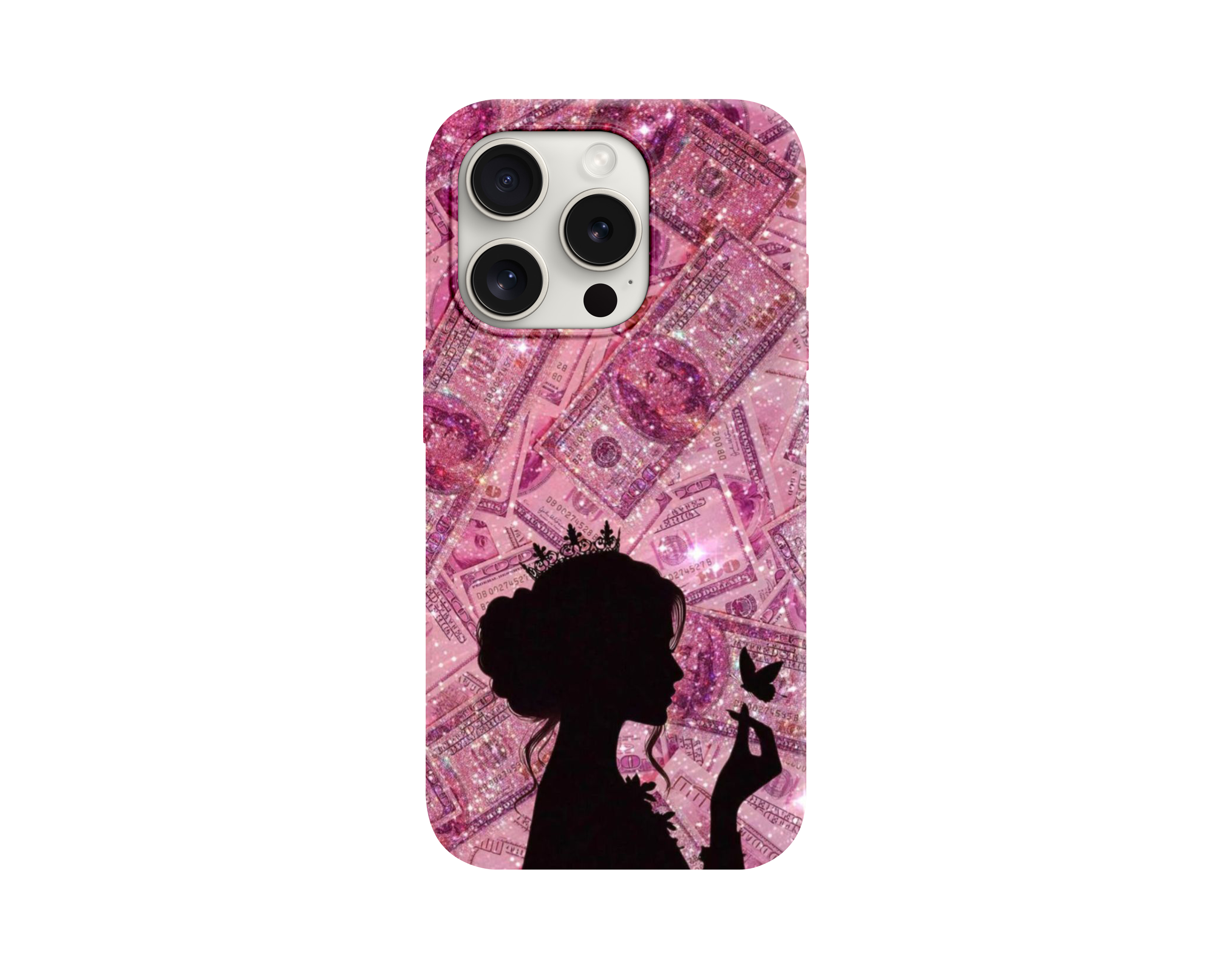 Boss Girl Temalı Pembe Para Desenli Telefon Kılıfı