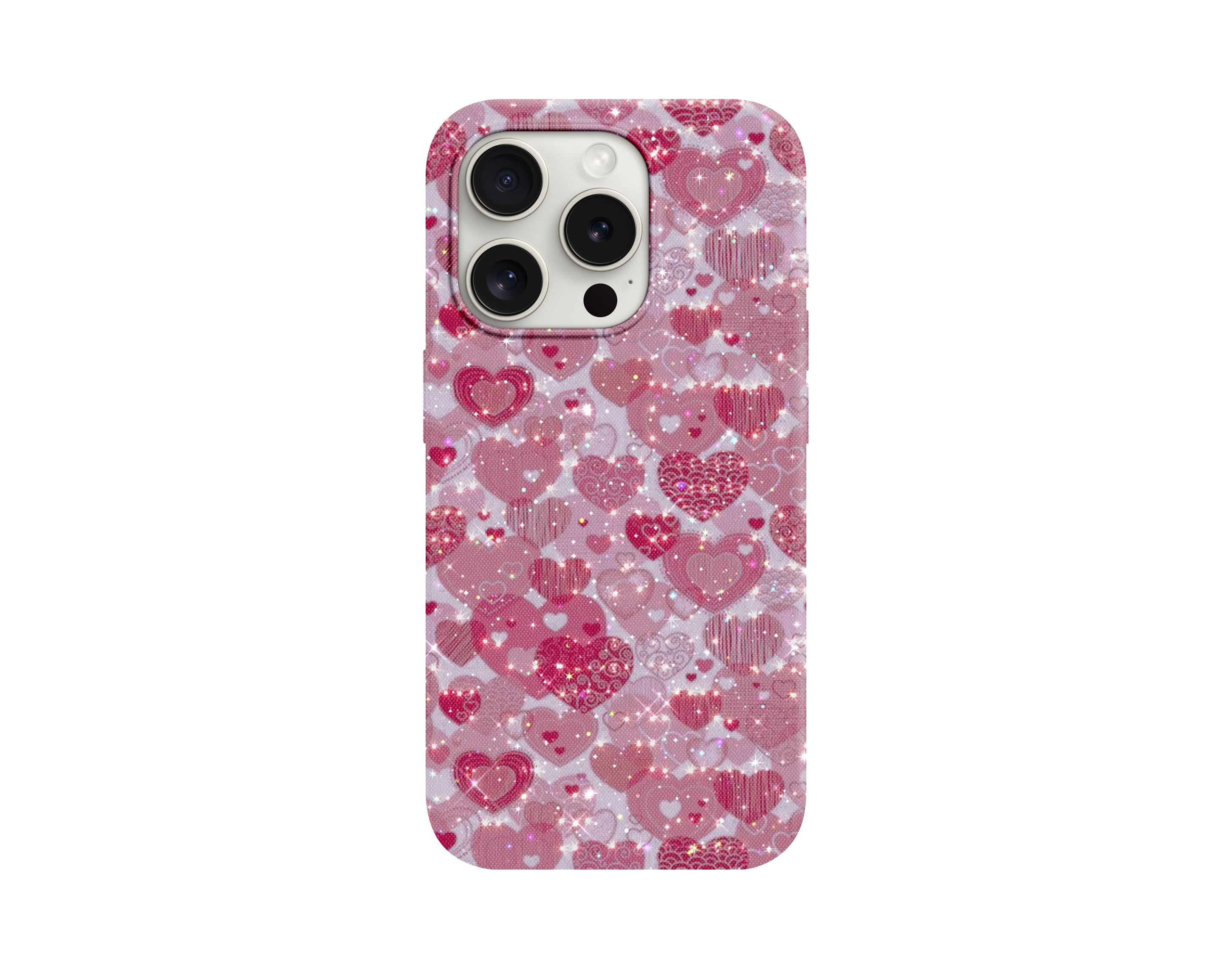 Pink Hearts Pembe Kalp Desenli Telefon Kılıfı