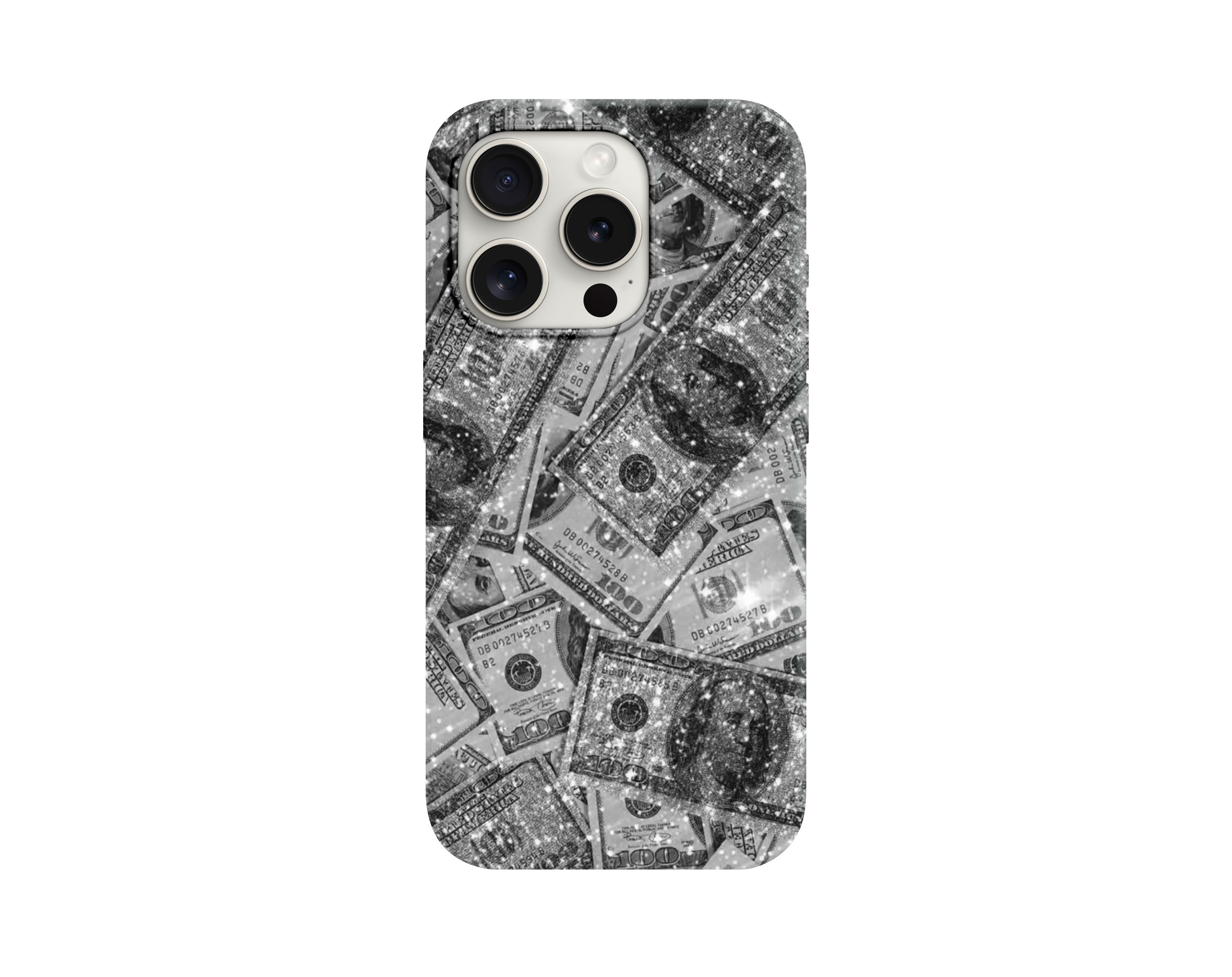 Siyah Dolar Desenli Telefon Kılıfı
