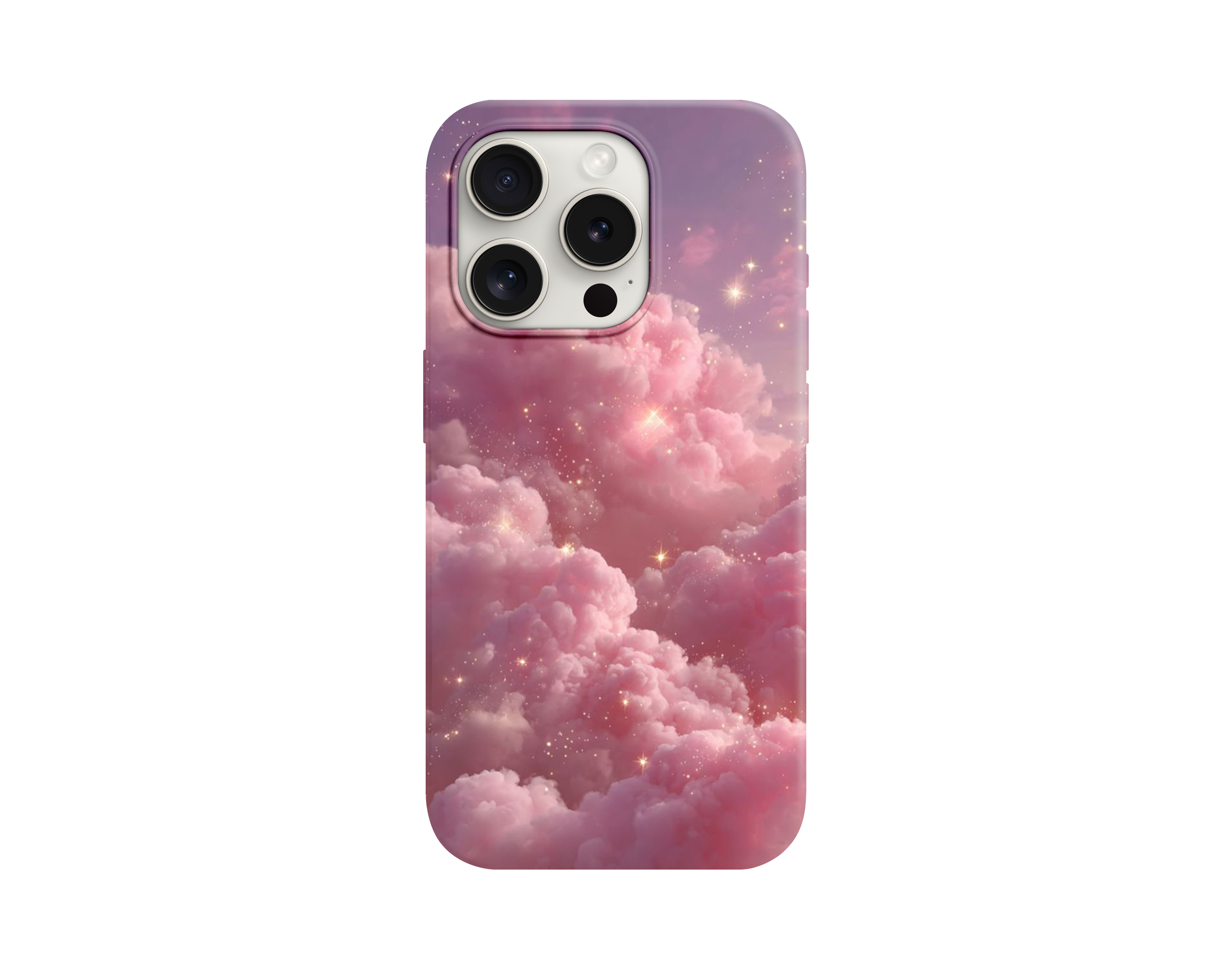 Pembe Bulut Desenli Telefon Kılıfı