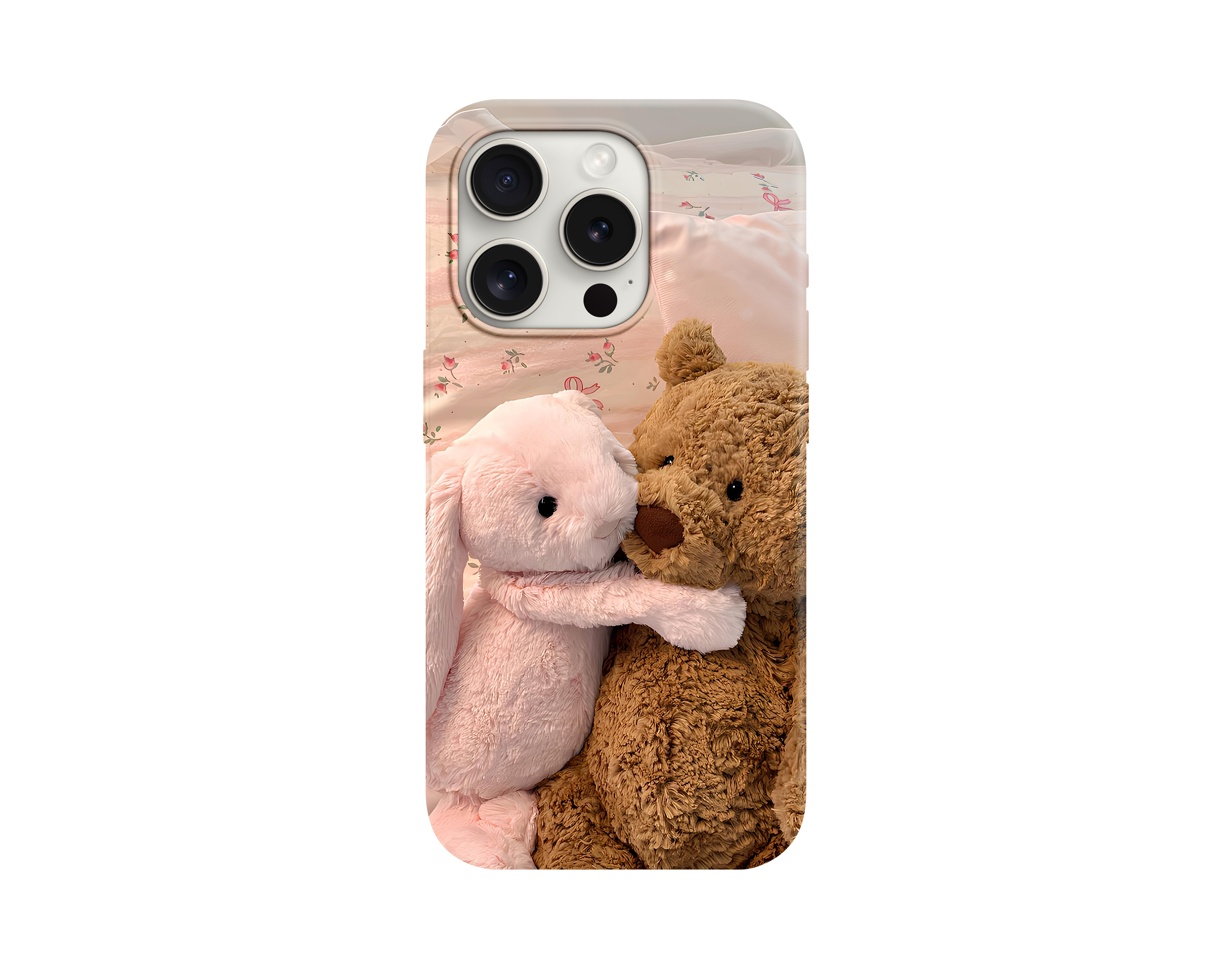 Peluş Tavşan ve Ayıcık Telefon Kılıfı