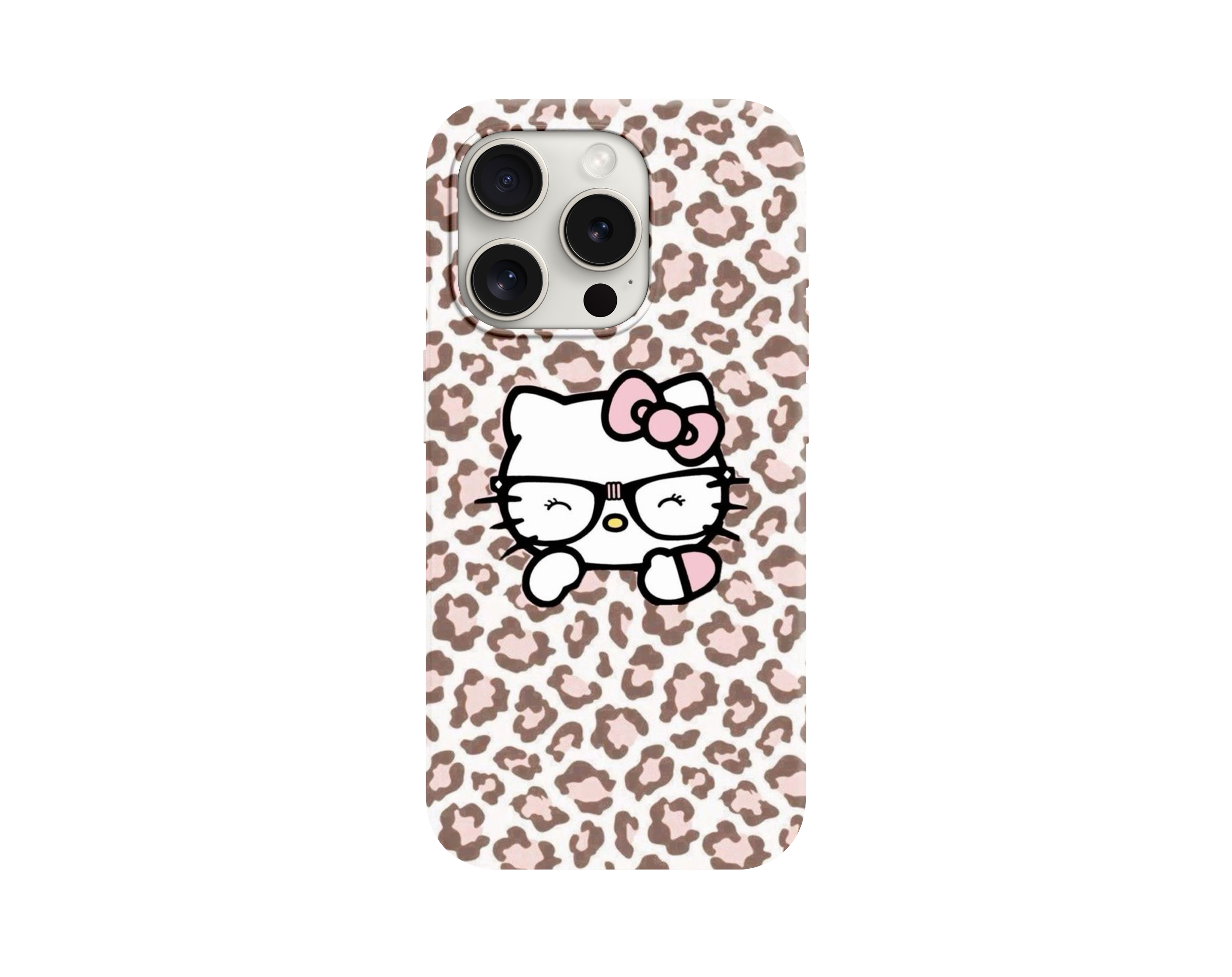 Leopar Desenli Hello Kitty Telefon Kılıfı