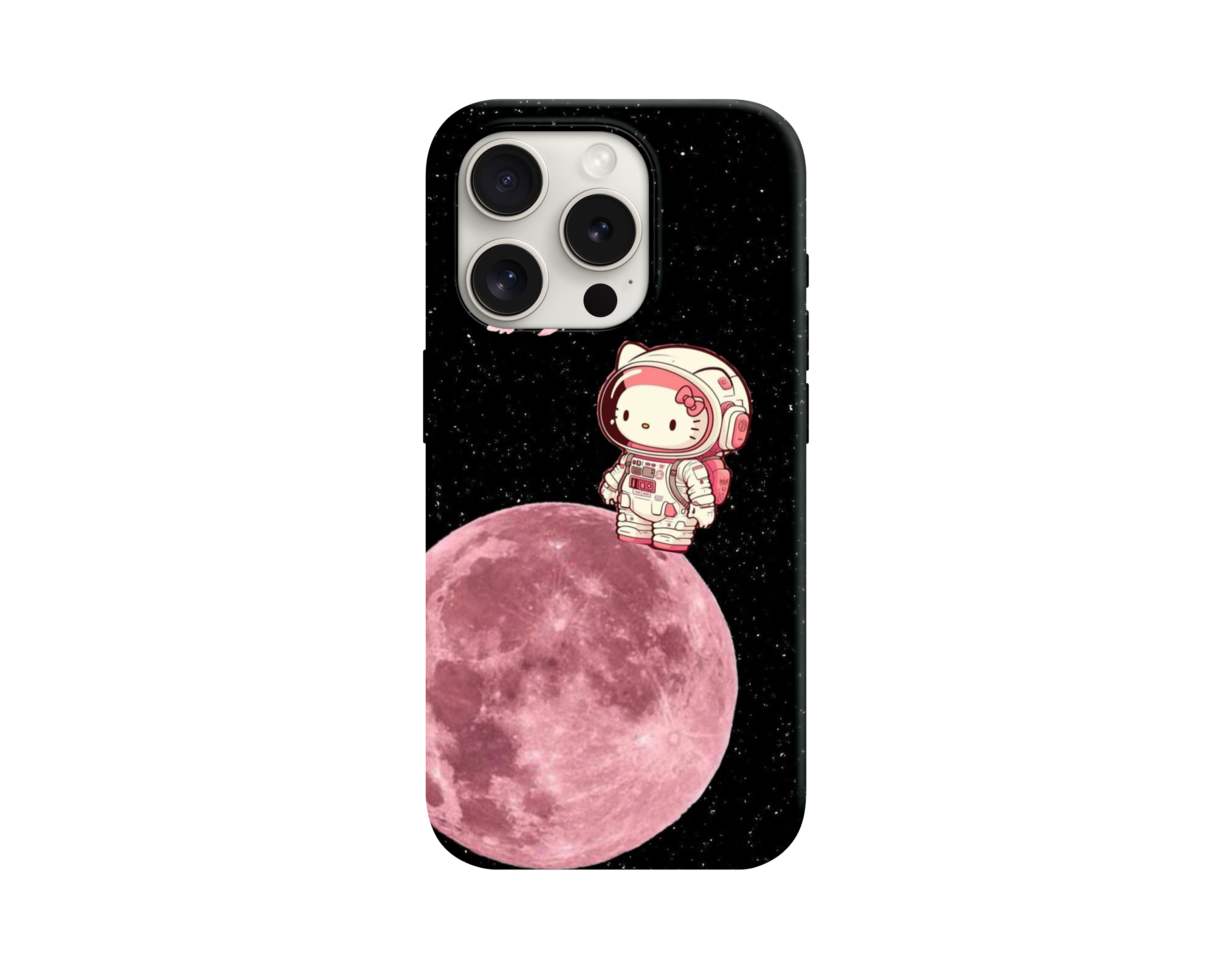 Astronot Kitty ve Pembe Dolunay Telefon Kılıfı