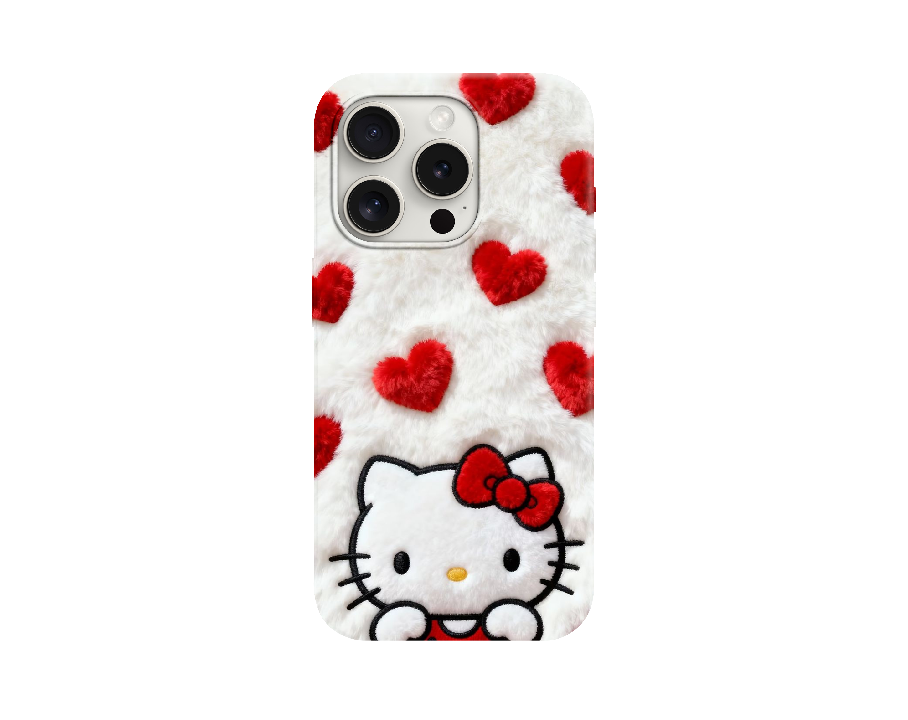 Fuzzy Hello Kitty Kalp Desenli Telefon Kılıfı