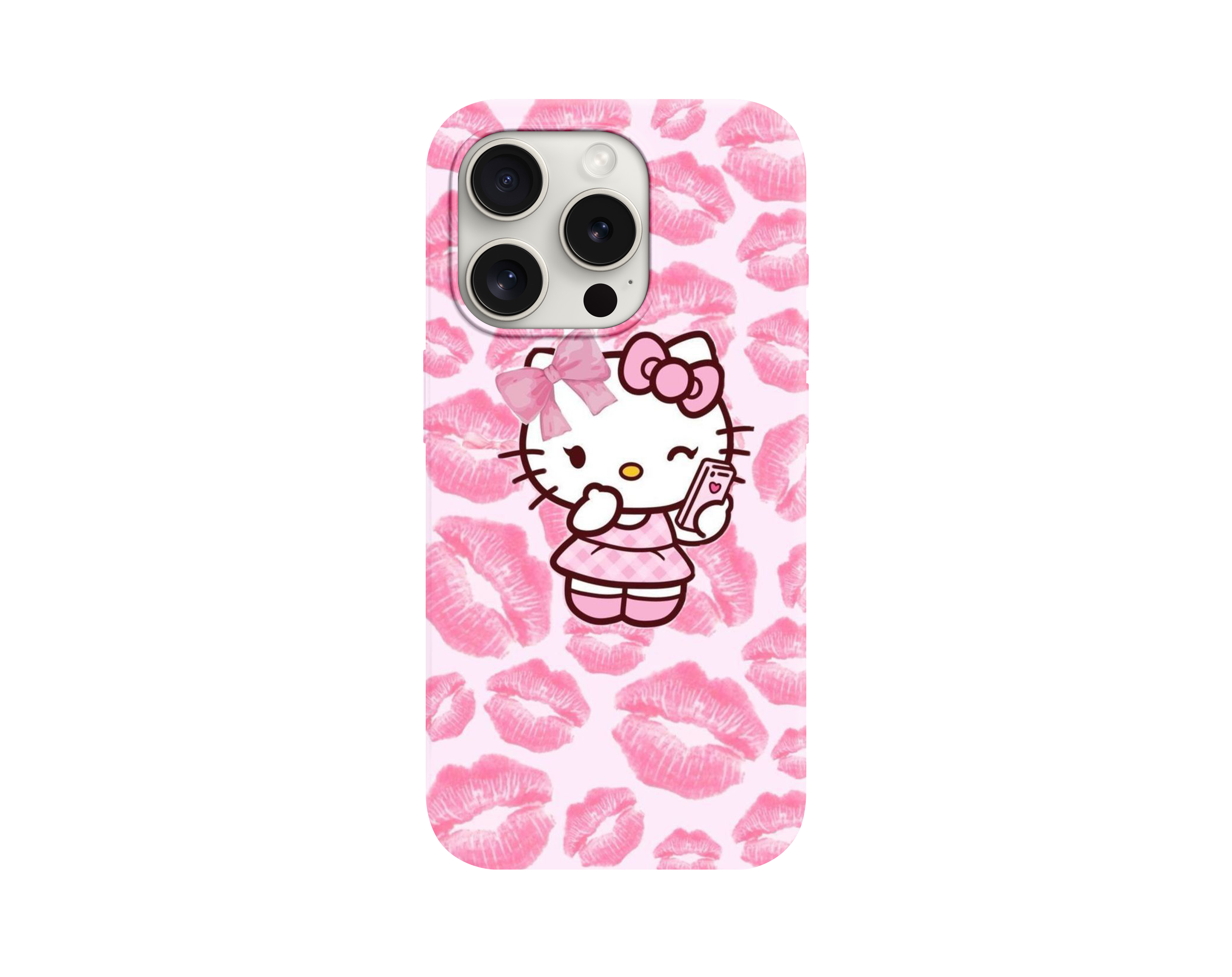 Pink Kiss Hello Kitty Telefon Kılıfı