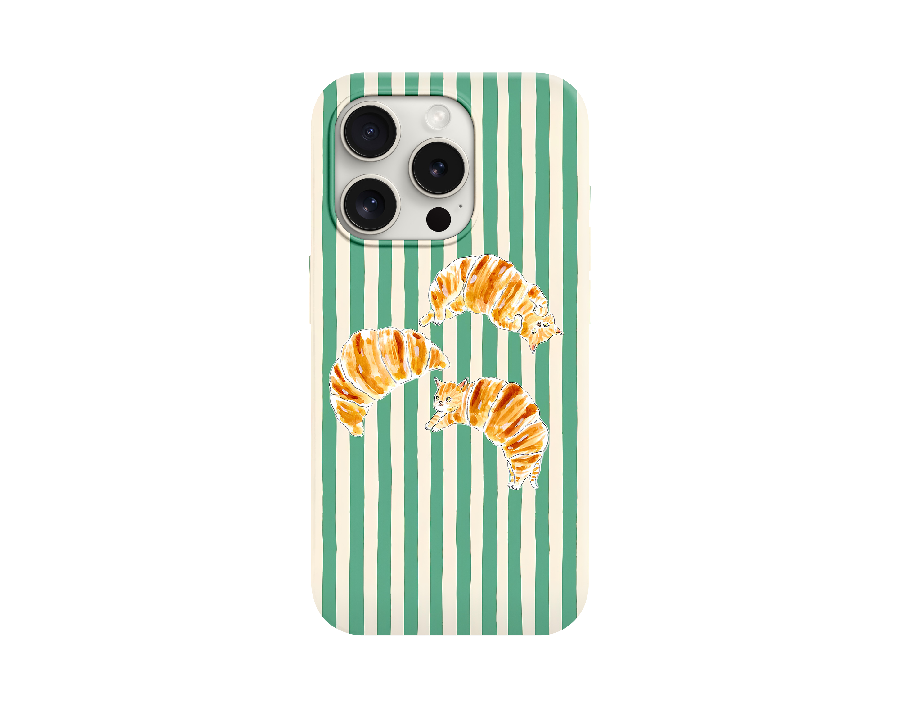 Kruvasan Kedi Desenli Telefon Kılıfı