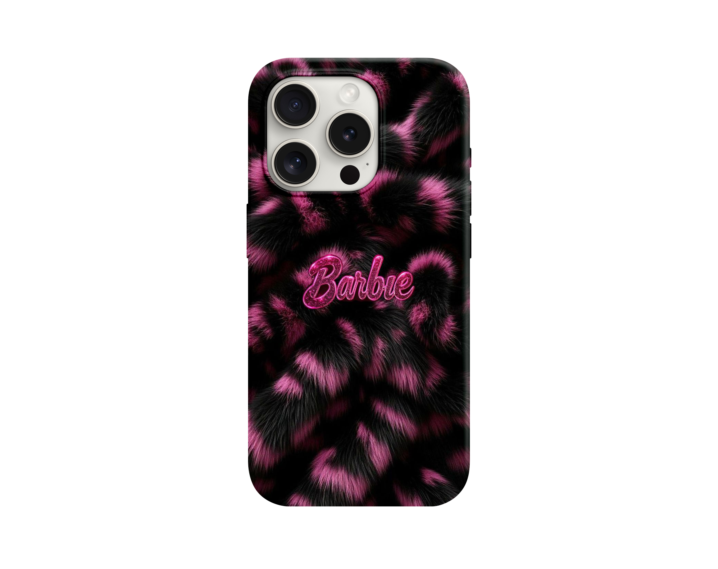 Neon Pembe Barbie Kürk Tasarım Telefon Kılıfı