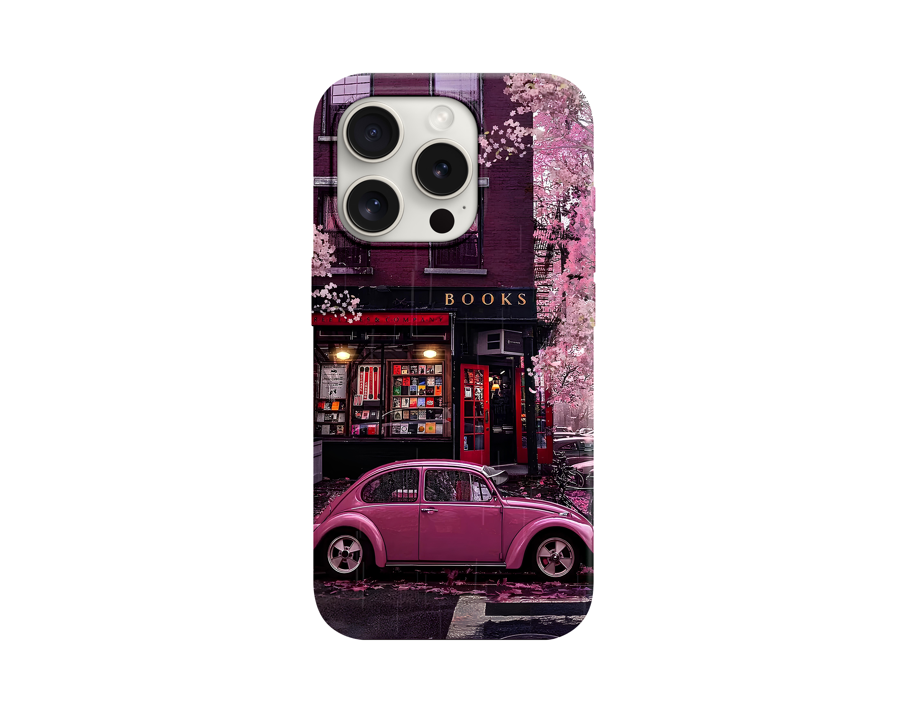 Book & Car Görselli Telefon Kılıfı