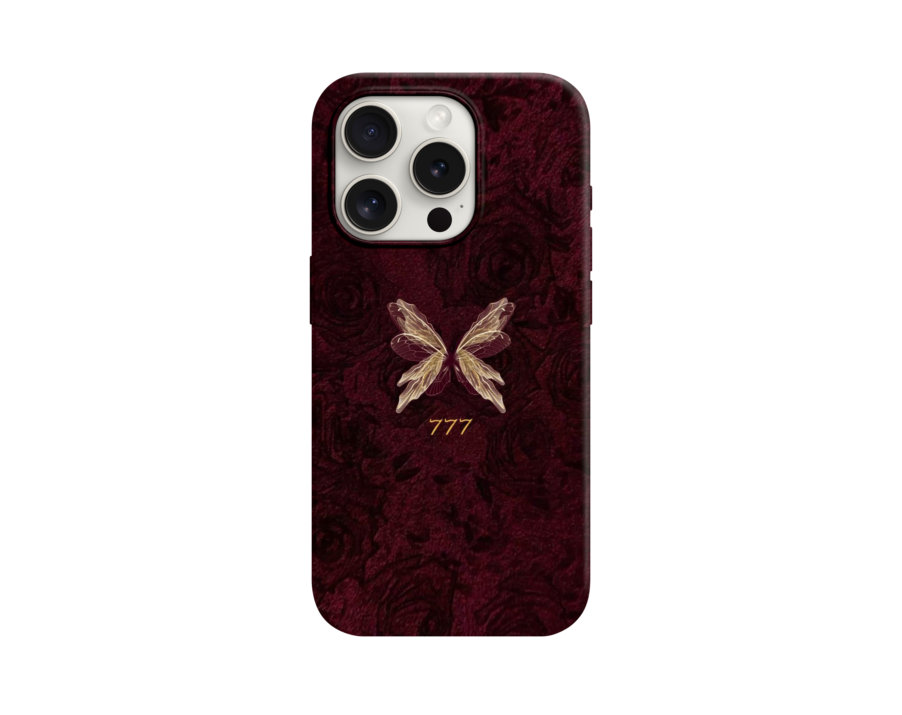 Kadife Dokulu Kelebekli 777 Telefon Kılıfı