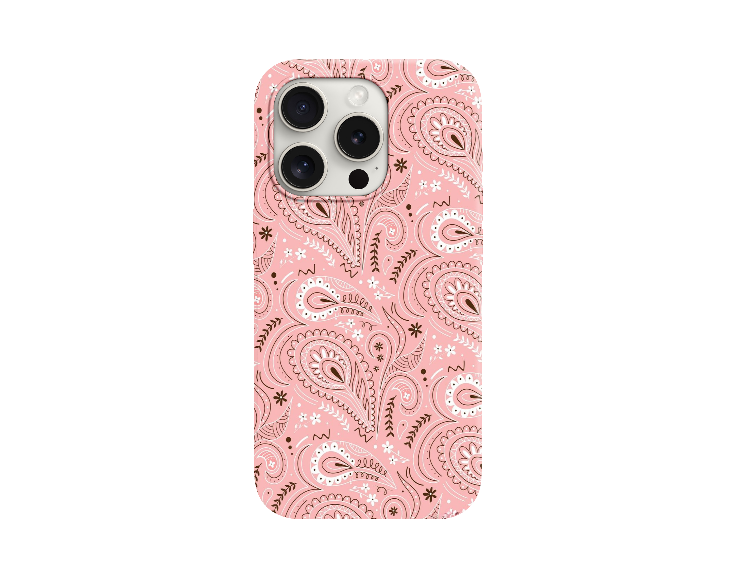 Bohem Stil Pembe Paisley Telefon Kılıfı