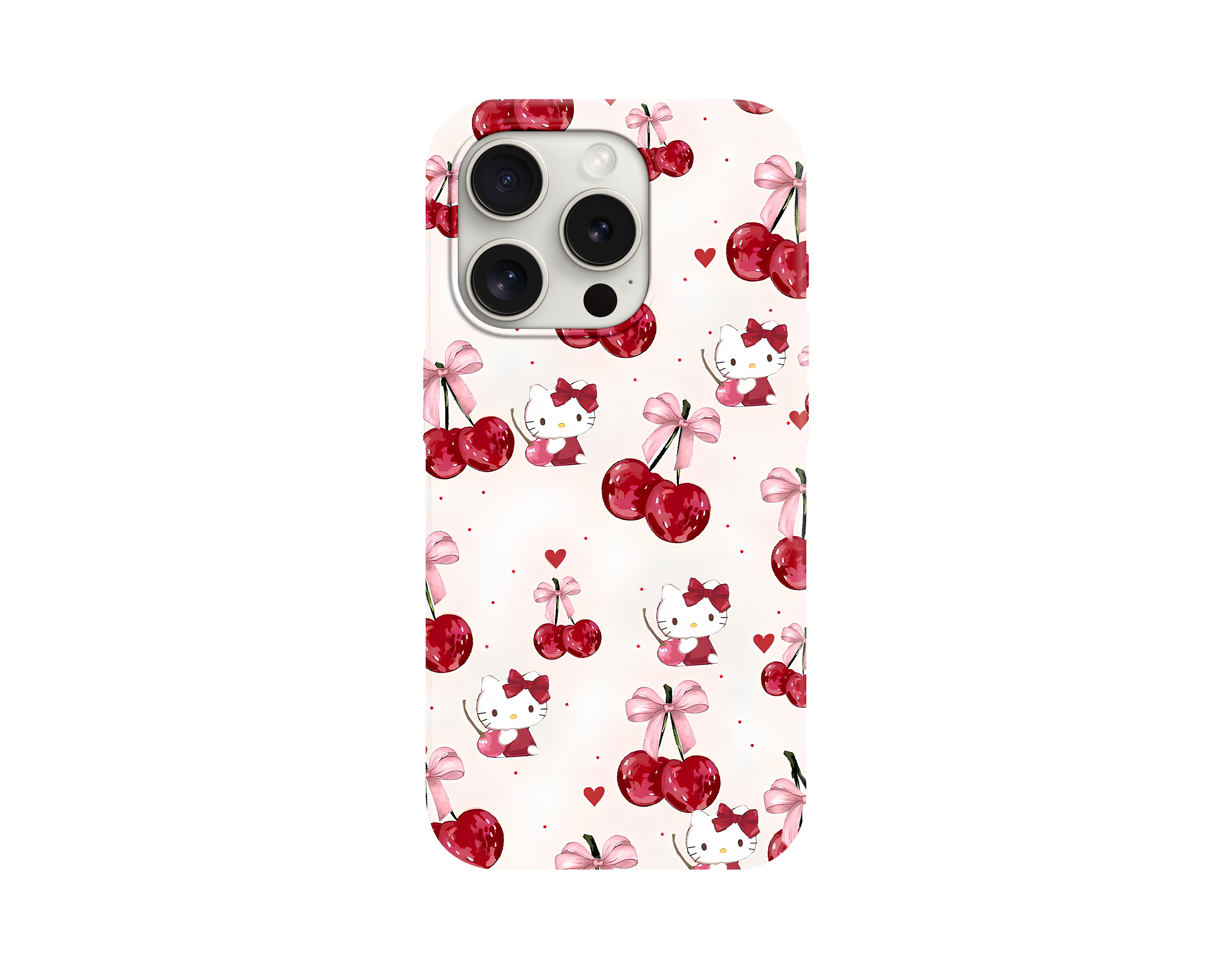 Hello Kitty Kiraz Desenli Telefon Kılıfı