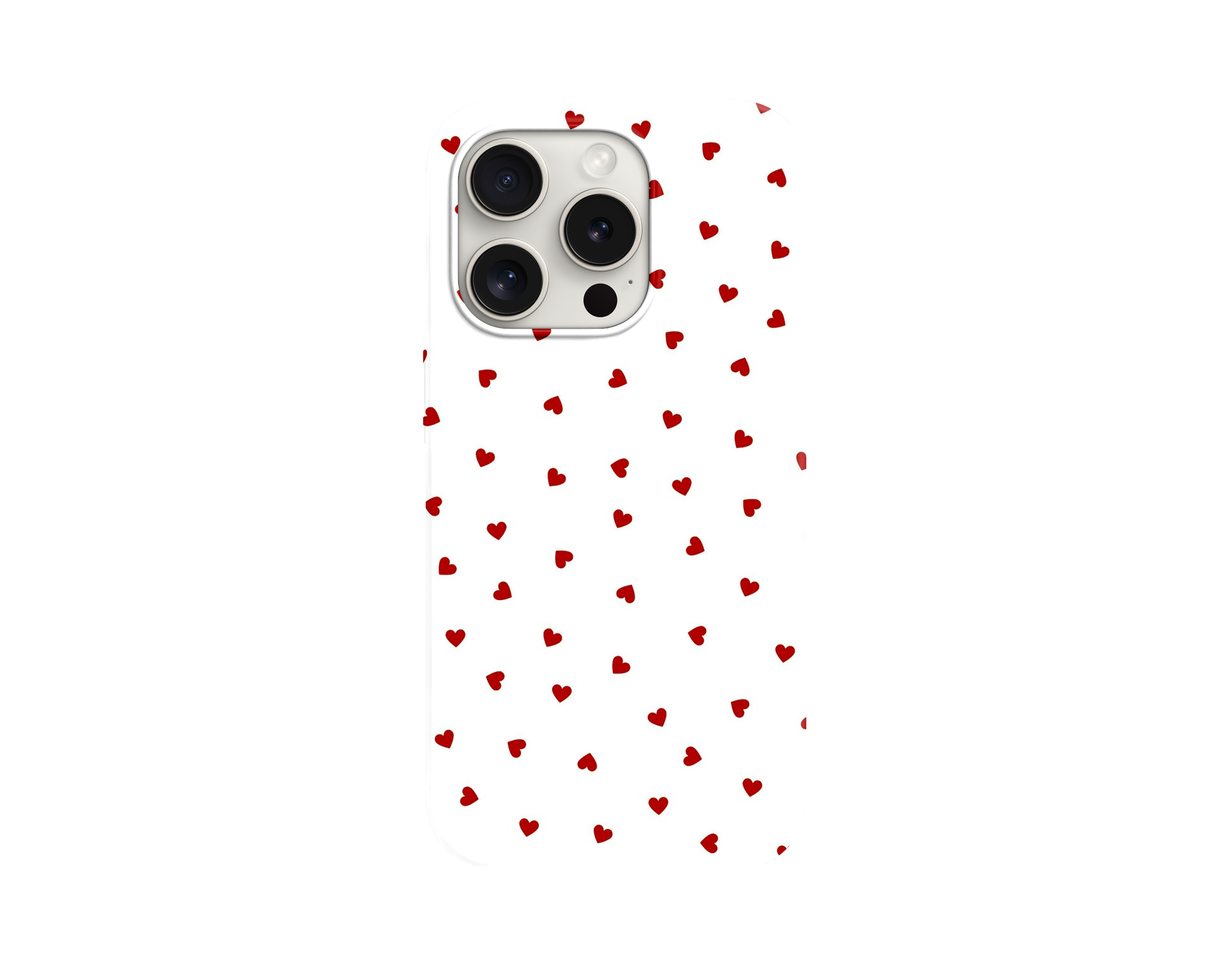 Minimalist Kırmızı Kalp Desenli Telefon Kılıfı