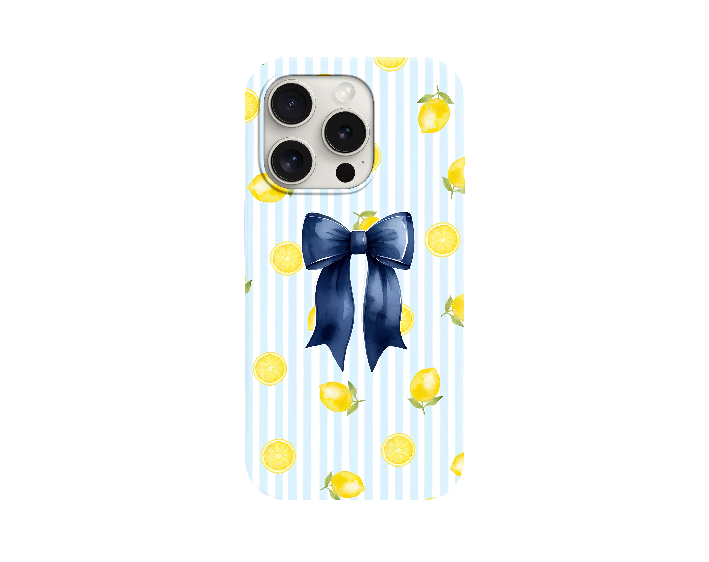 Limon Desenli ve  Fiyonklu Telefon Kılıfı