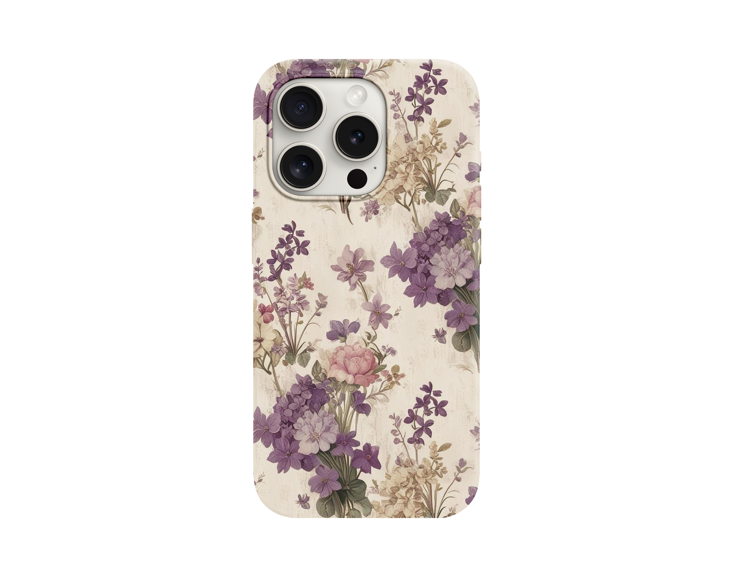 Vintage Botanik Çiçek Desenli Telefon Kılıfı