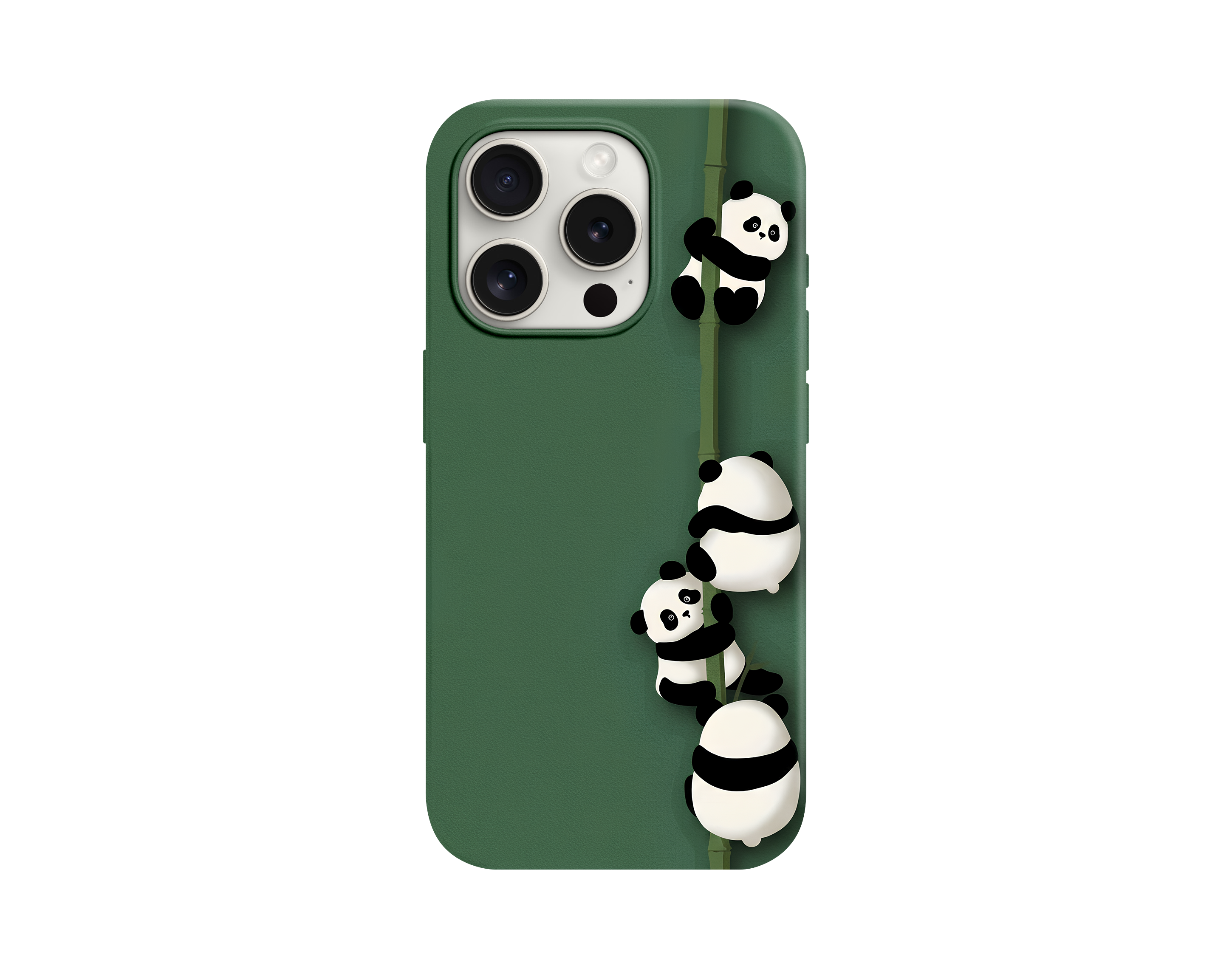 Panda ve Bambu Desenli Telefon Kılıfı