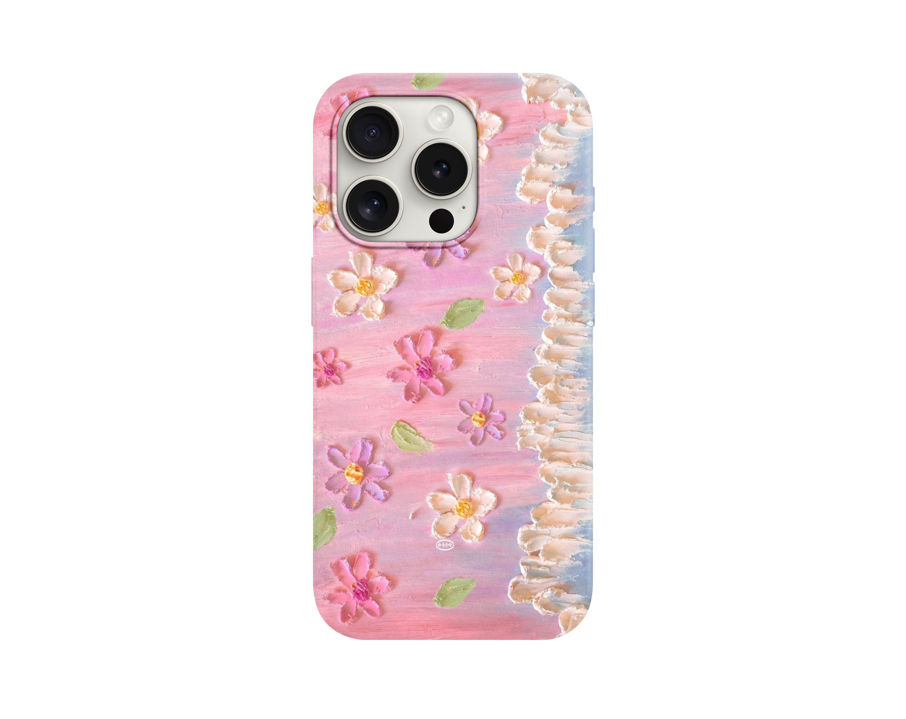 Pastel Pembe Çiçek Desenli Telefon Kılıfı