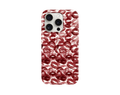 Kırmızı Dudak İzi Desenli Telefon Kılıfı