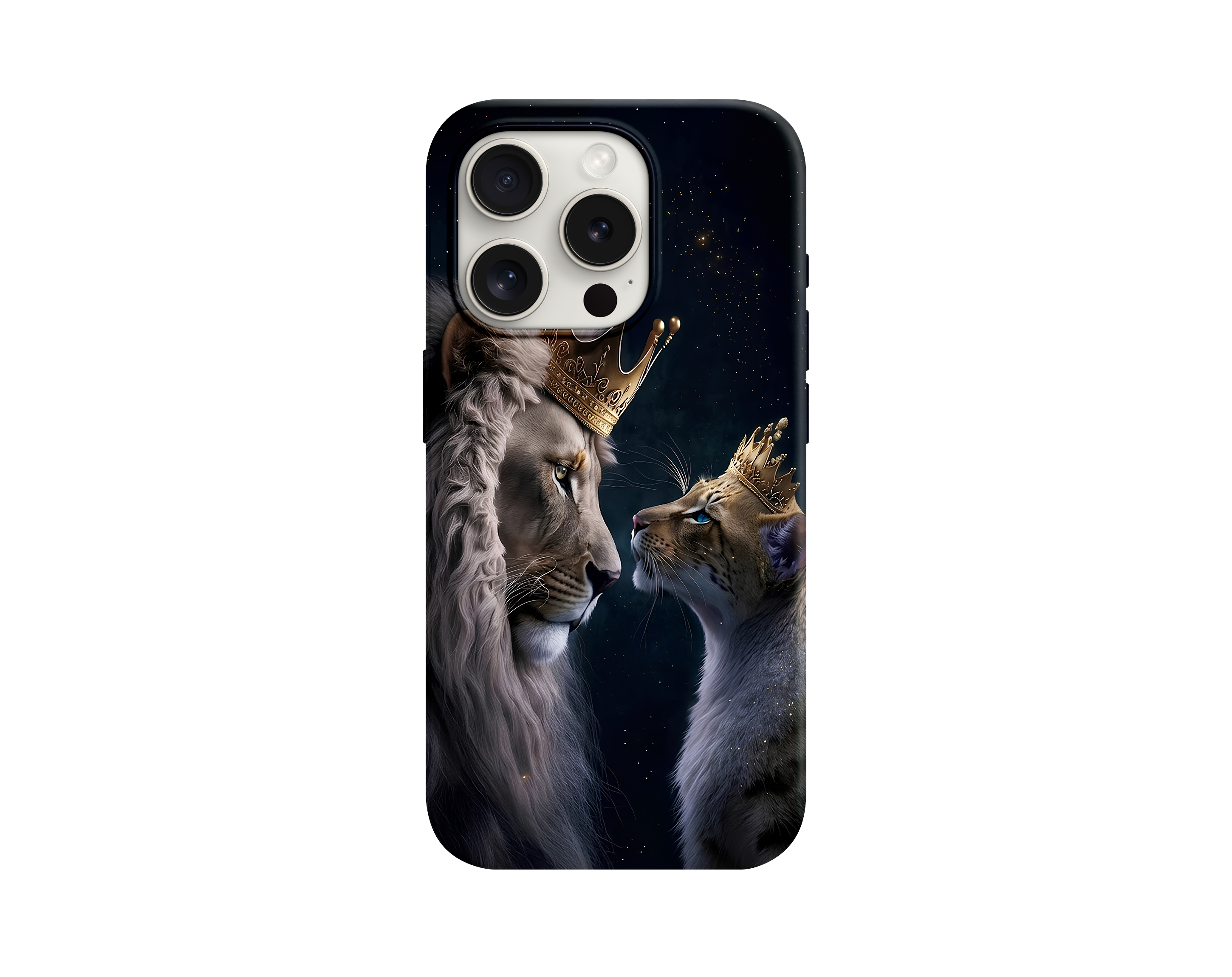 Taçlı Aslan Temalı Desenli Telefon Kılıfı