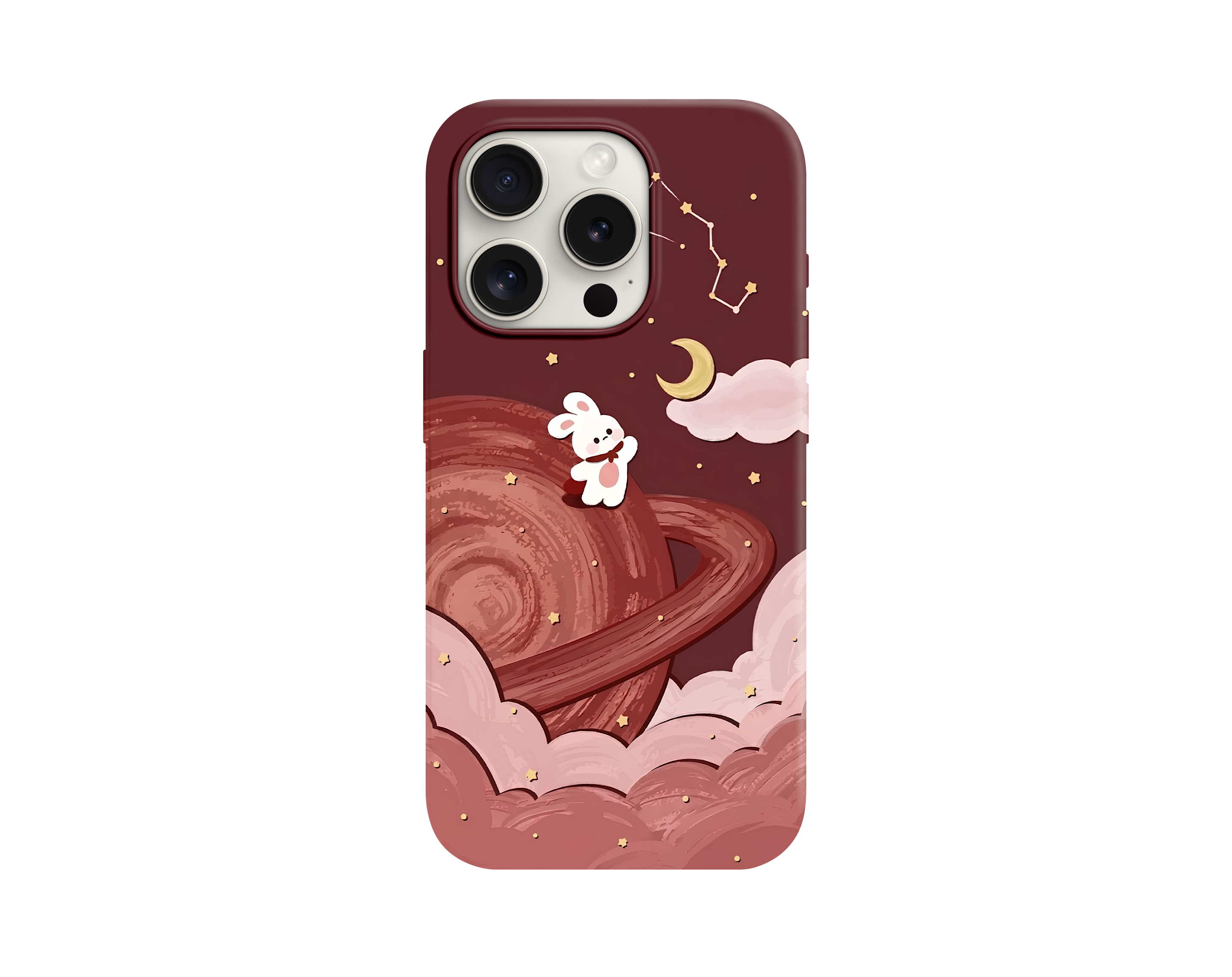 Tavşan ve Gezegen Desenli Telefon Kılıfı