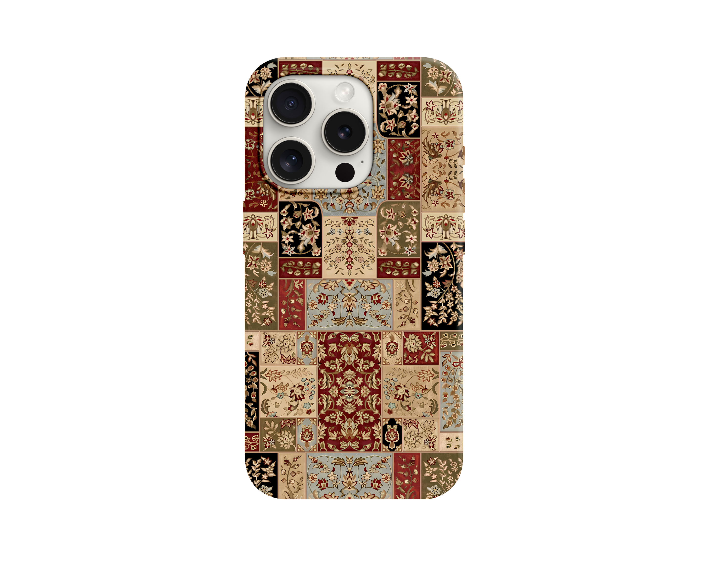 Otantik Halı Desenli Patchwork Telefon Kılıfı