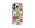 Çilek ve Kalp Desenli Patchwork Telefon Kılıfı