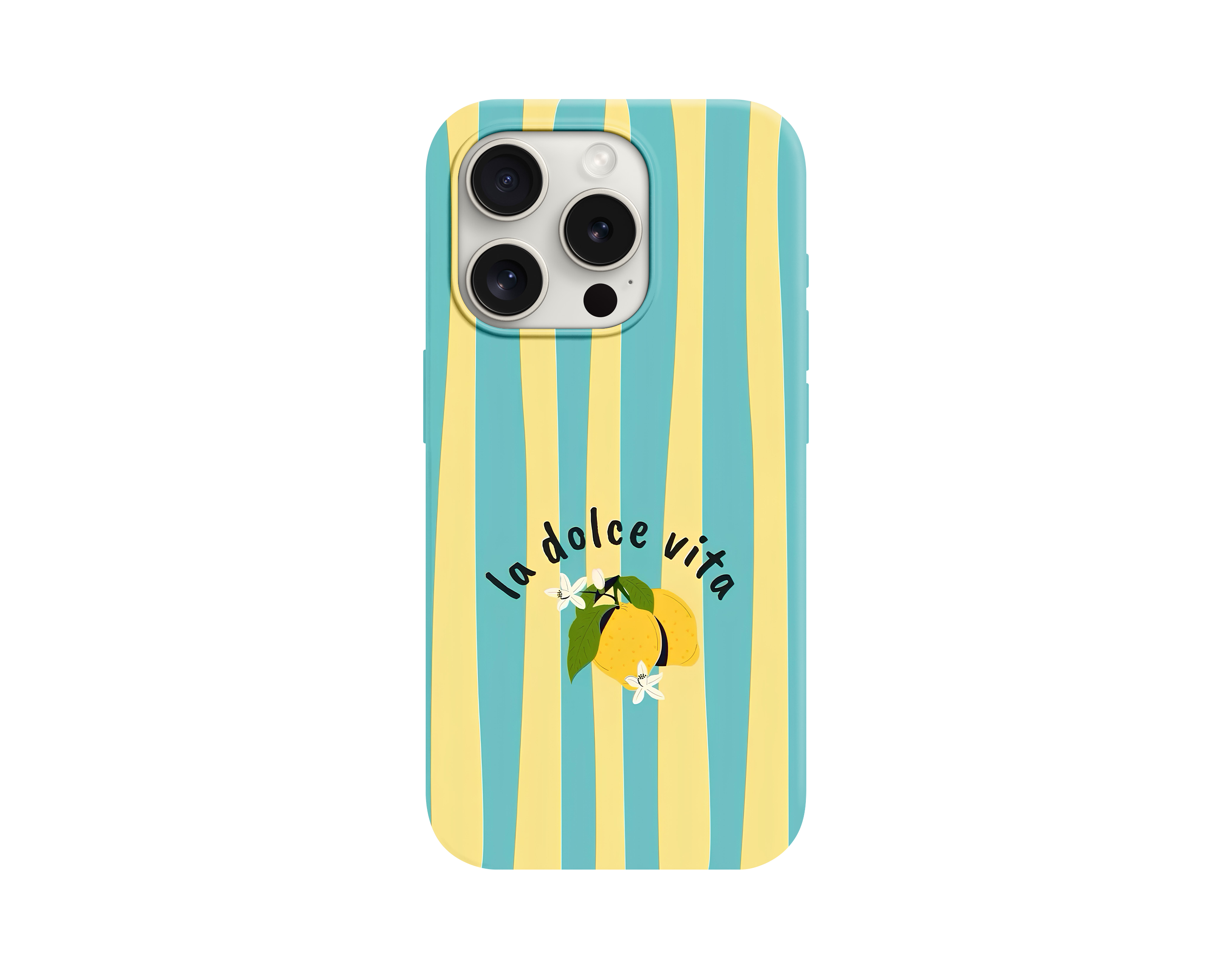 La Dolce Vita Yazılı Limon Desenli Telefon Kılıfı
