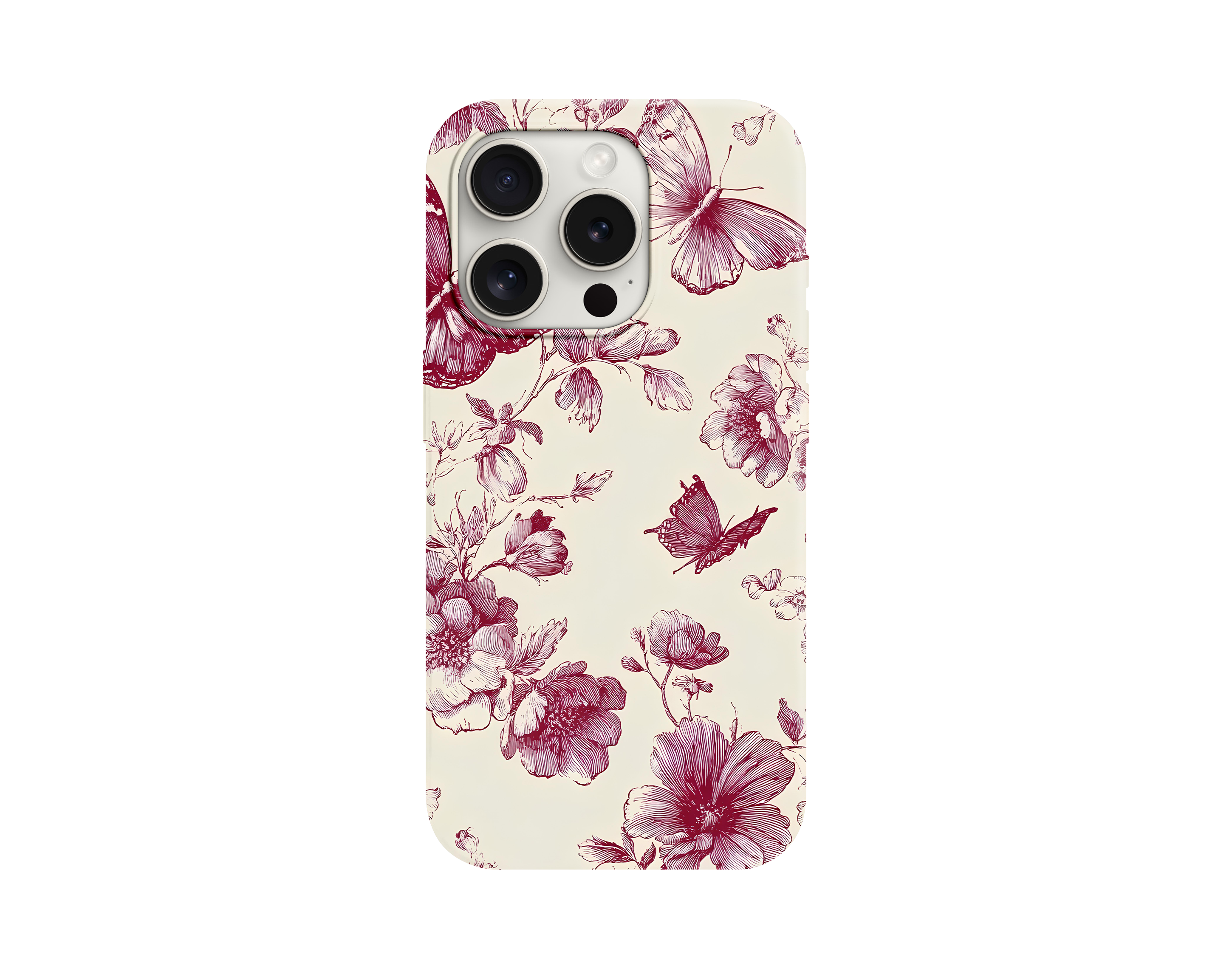 Vintage Toile de Jouy Temalı Telefon Kılıfı