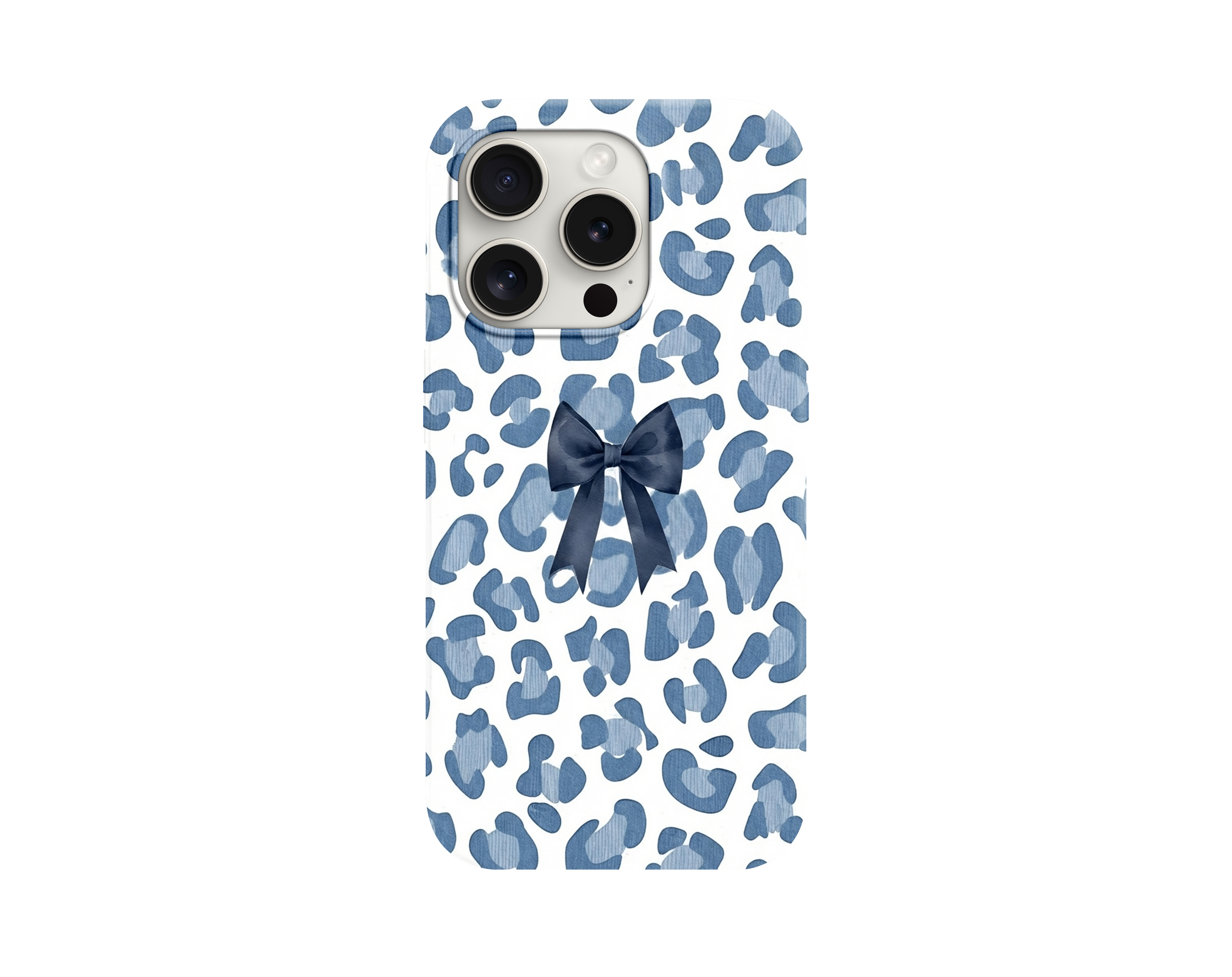 Fiyonk Detaylı Leopar Desenli Telefon Kılıfı