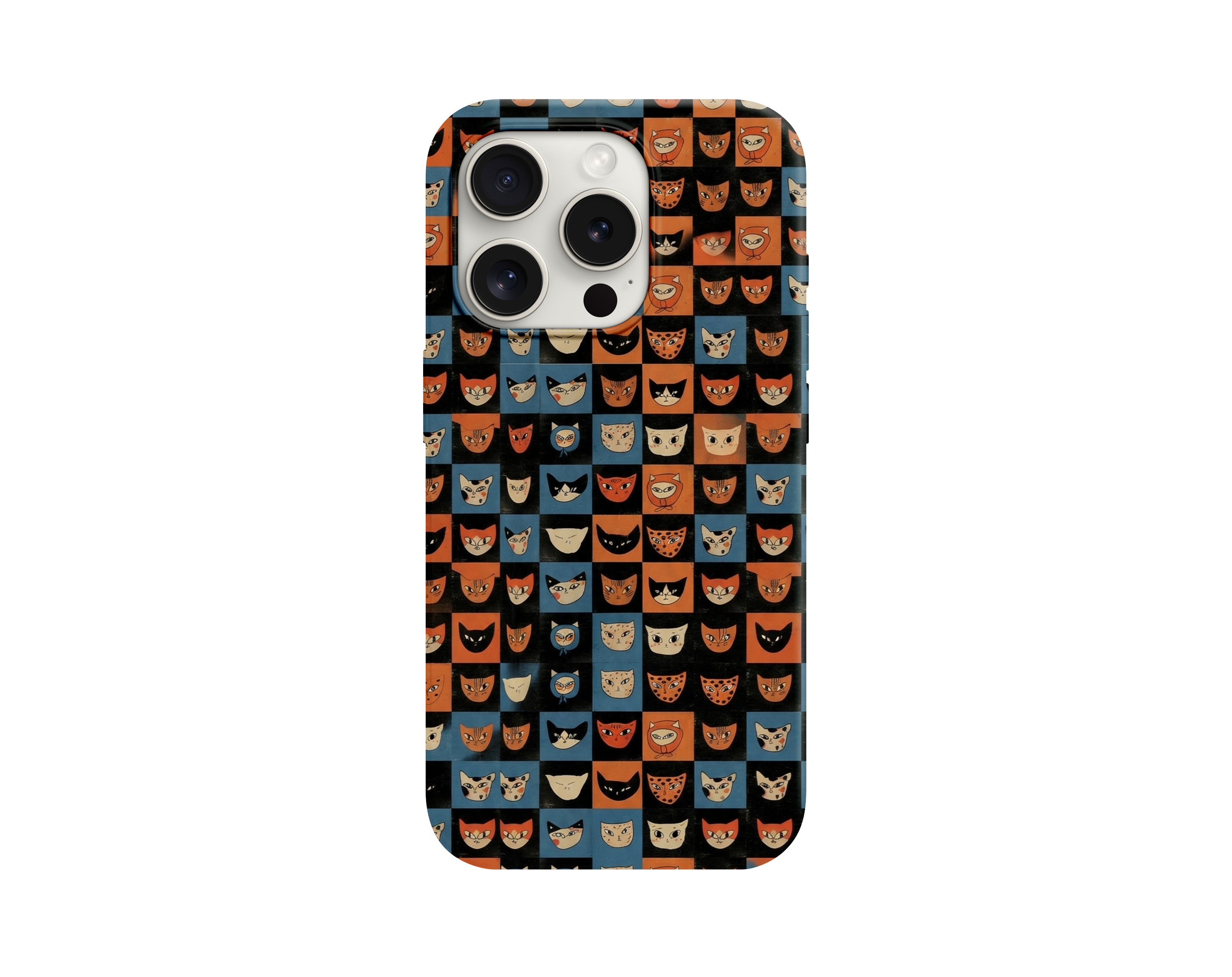 Renkli Kedi Figürlü Telefon Kılıfı