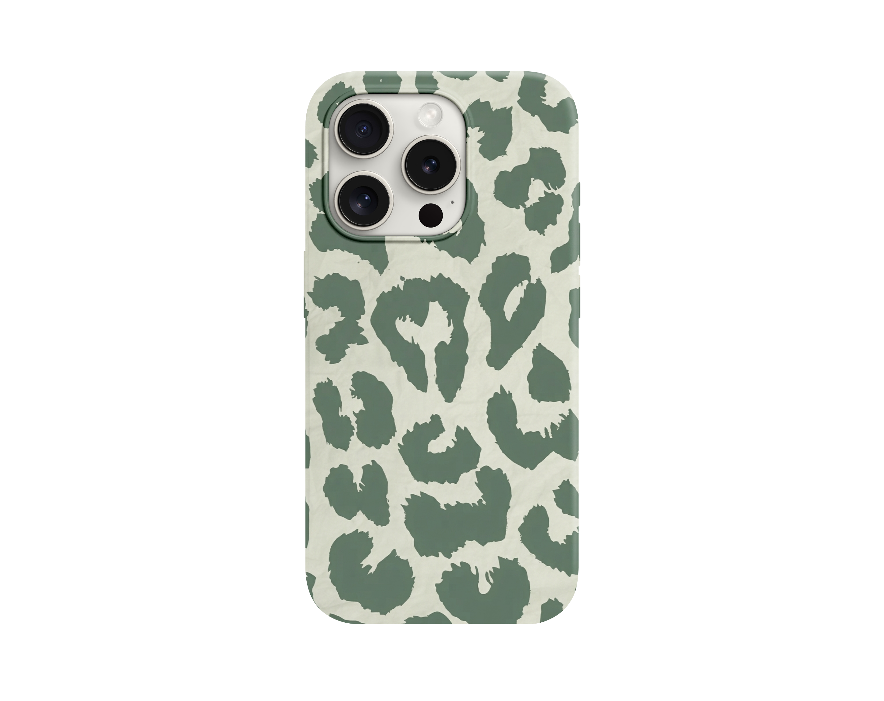 Soft Yeşil Leopar Desenli Telefon Kılıfı