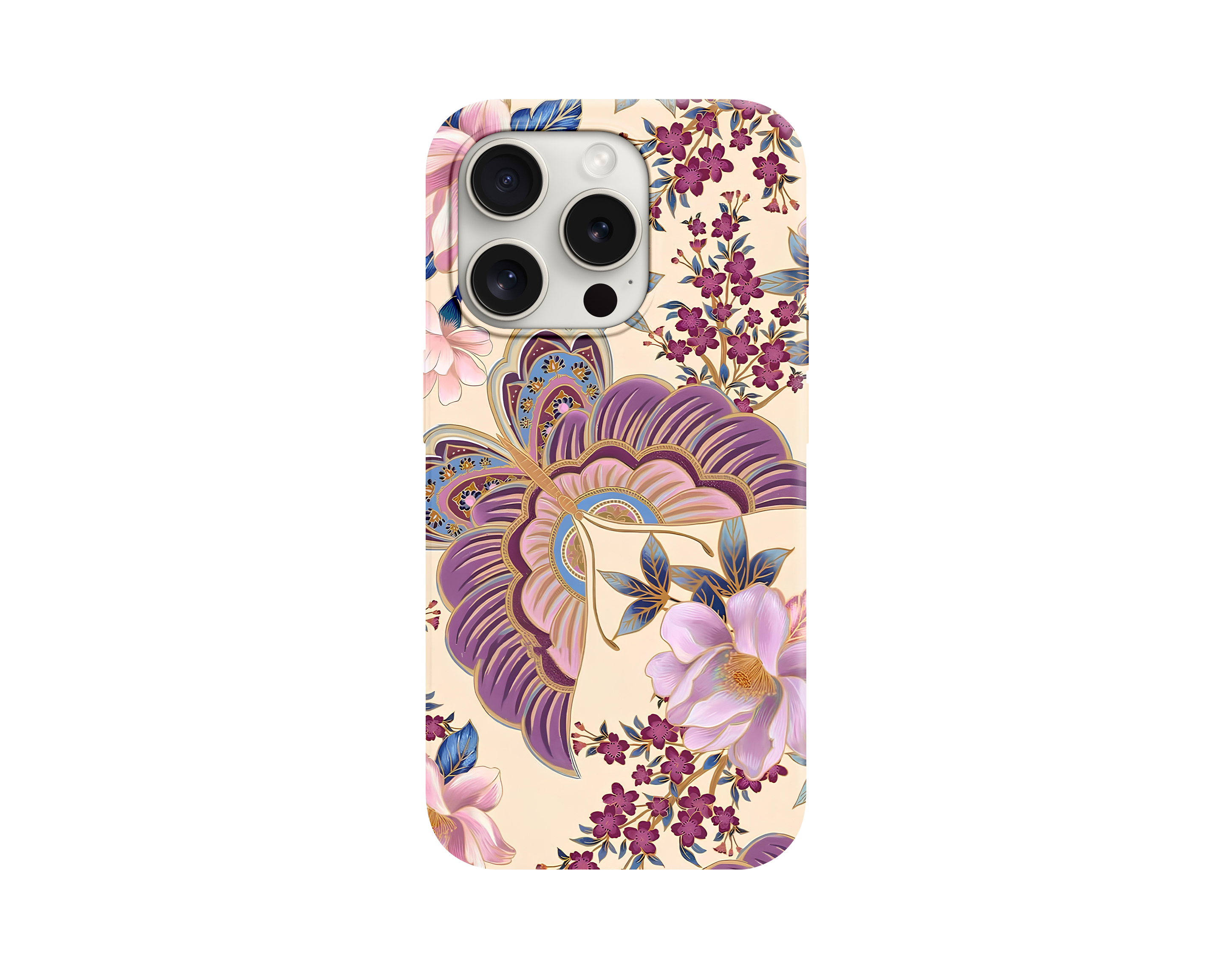 Japon Kimono Desenli Kelebekli Telefon Kılıfı