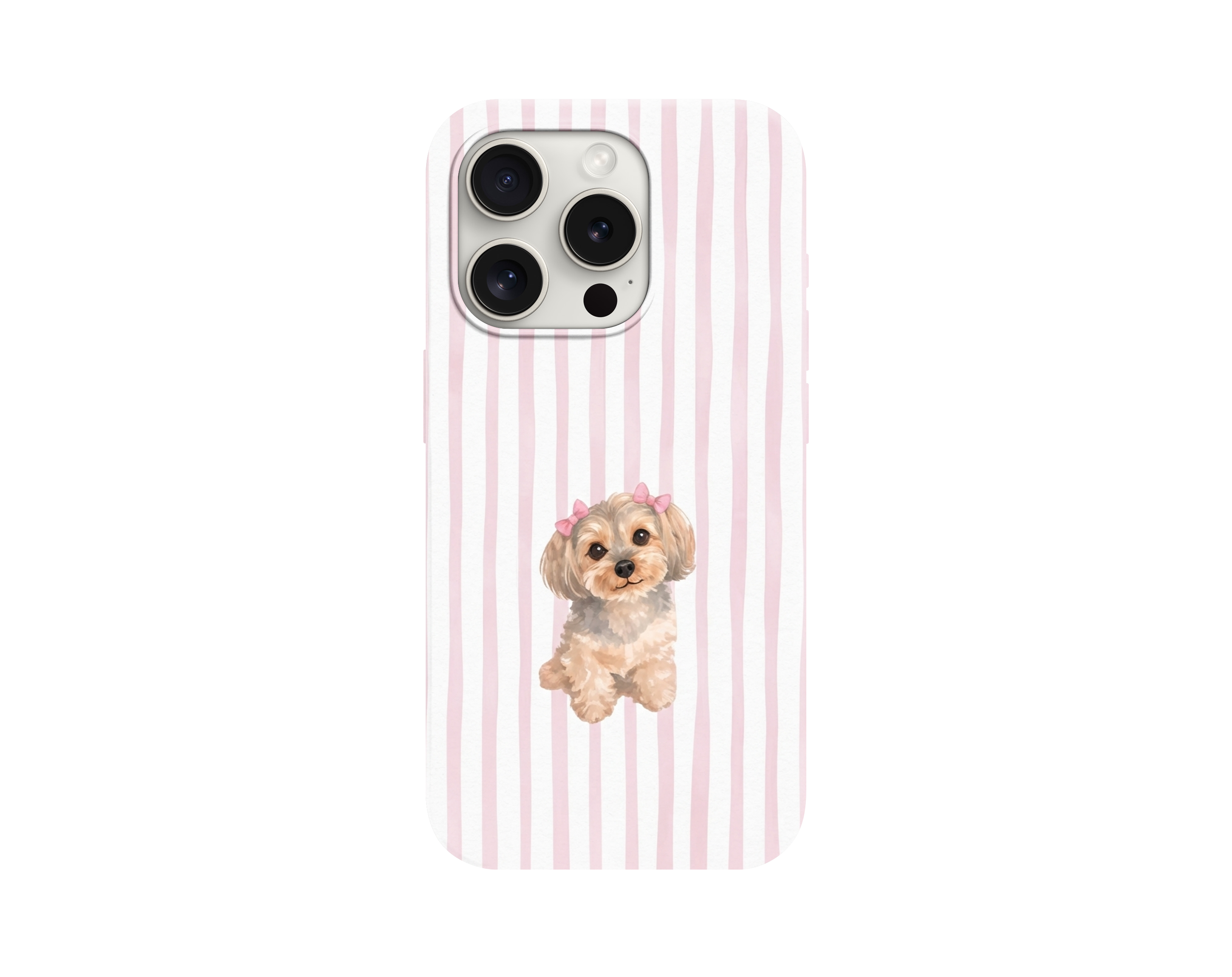 Fiyonklu Köpek Desenli Telefon Kılıfı