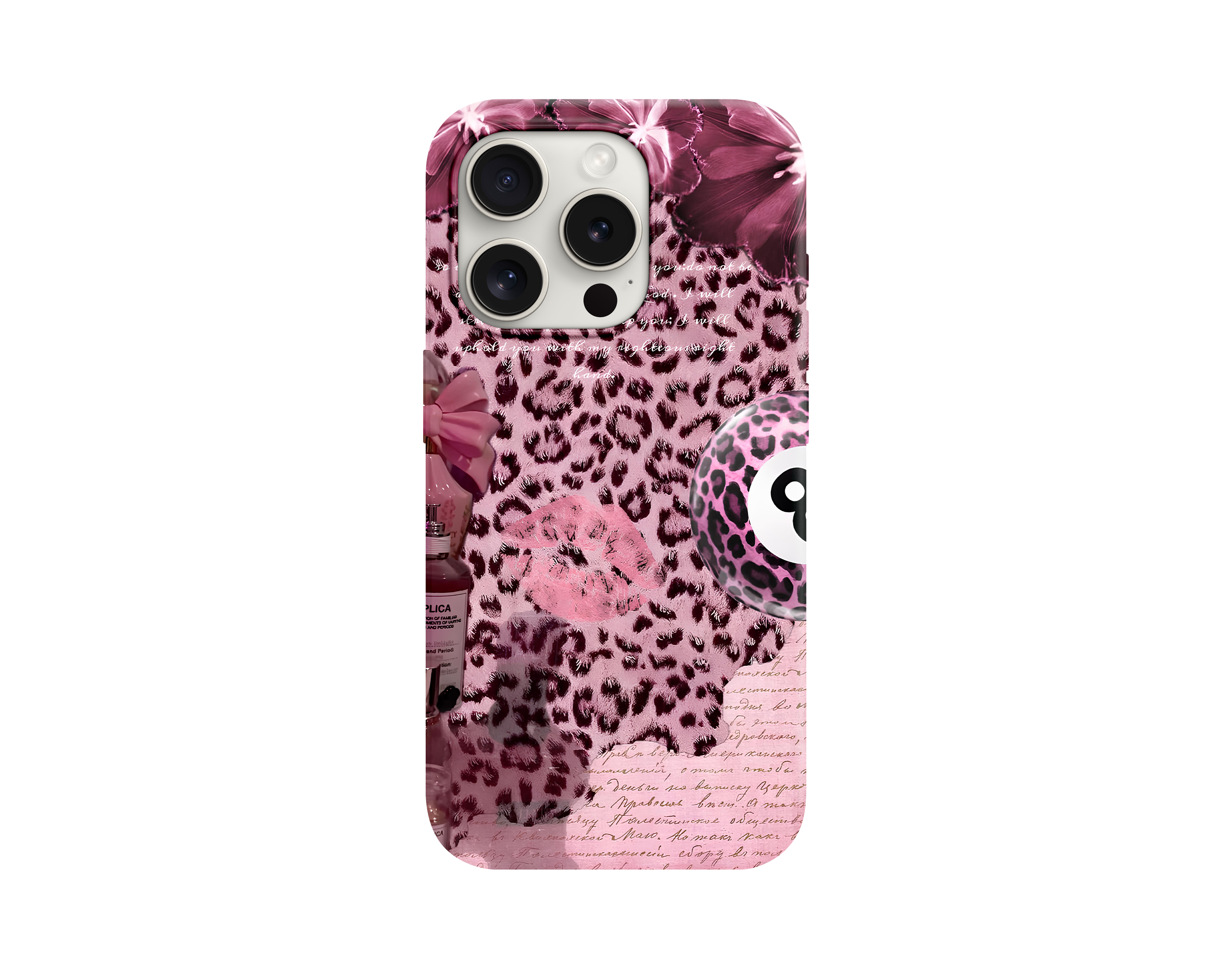 Özgün Tasarım Pembe Leopar Telefon Kılıfı