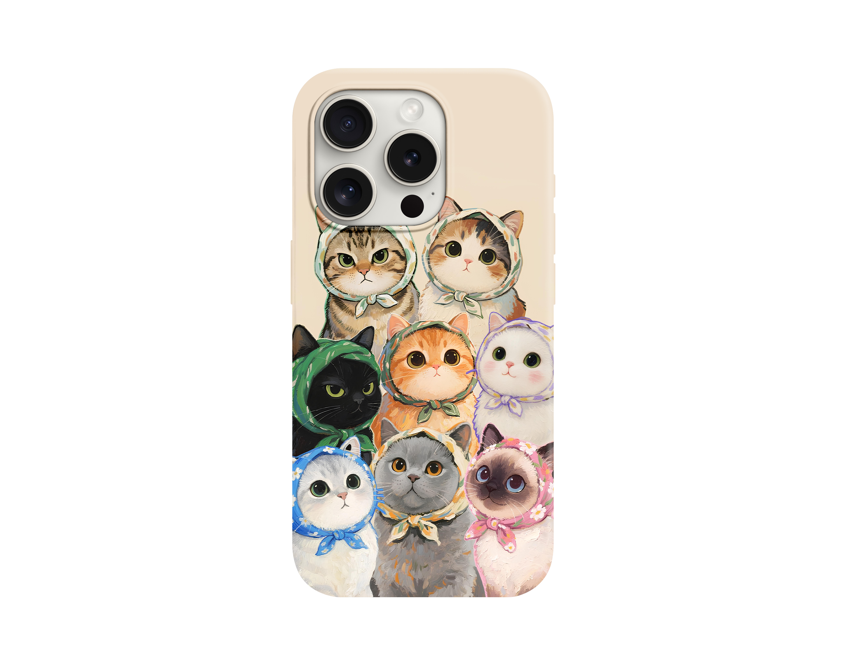Babushka Kediler Temalı Telefon Kılıfı