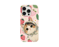 Sevimli Kedi ve Çilek Desenli Telefon Kılıfı