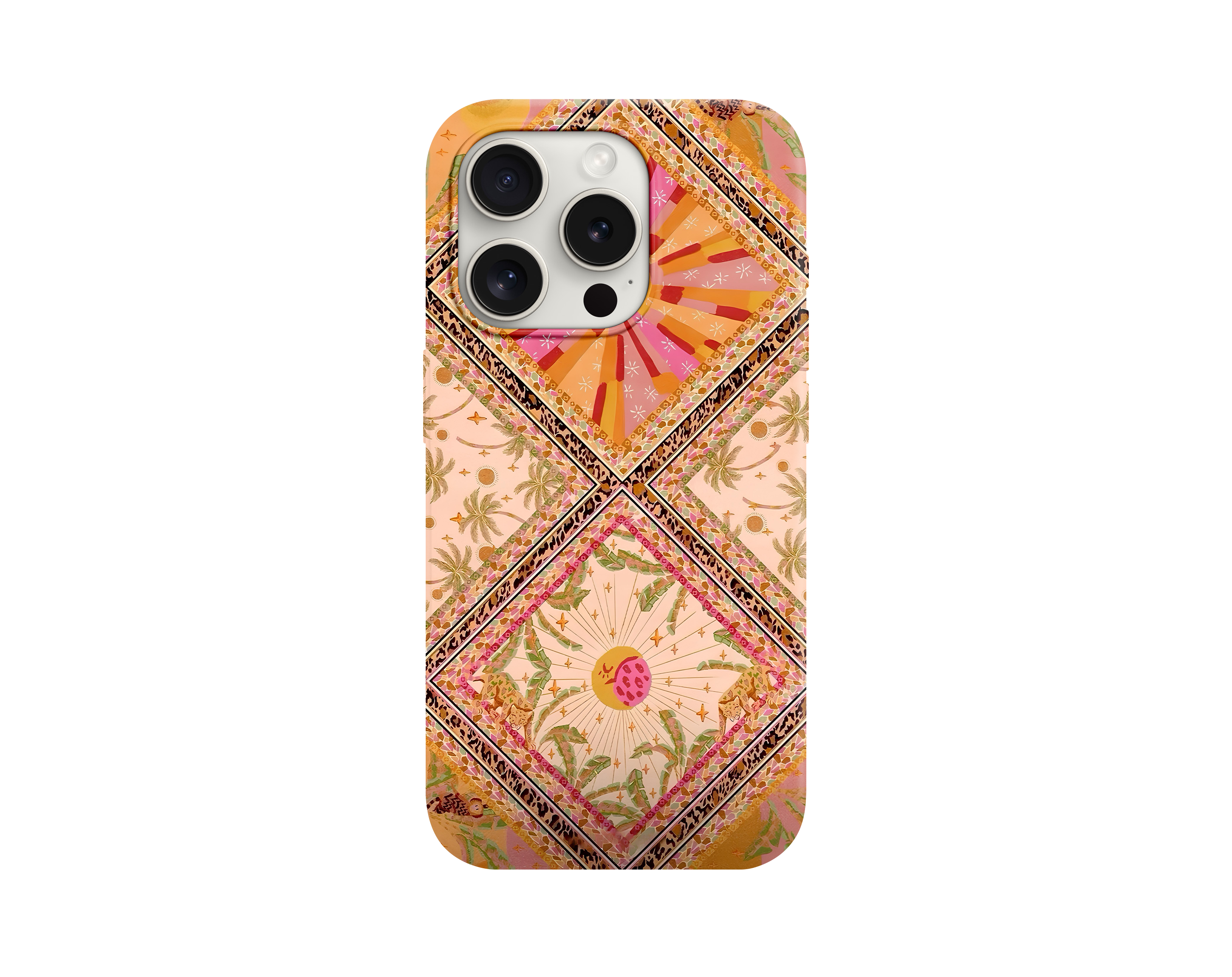 Terracotta Boho Baklava Desenli Telefon Kılıfı