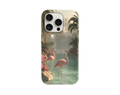 Doğa Manzarası ve Flamingo Figürlü Telefon Kılıfı