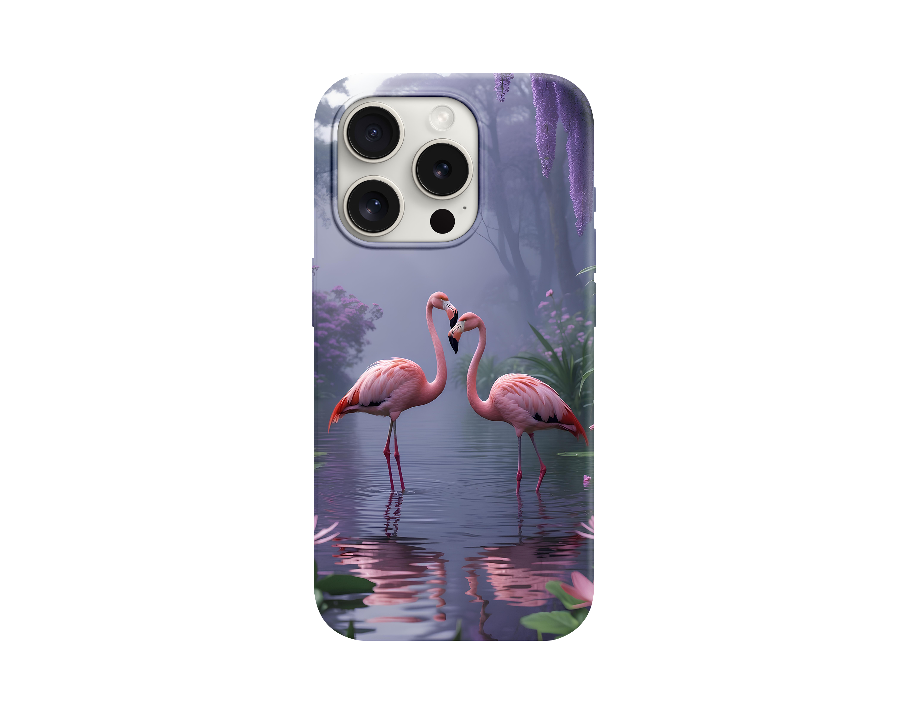 Büyülü Orman Flamingo Çifti Telefon Kılıfı