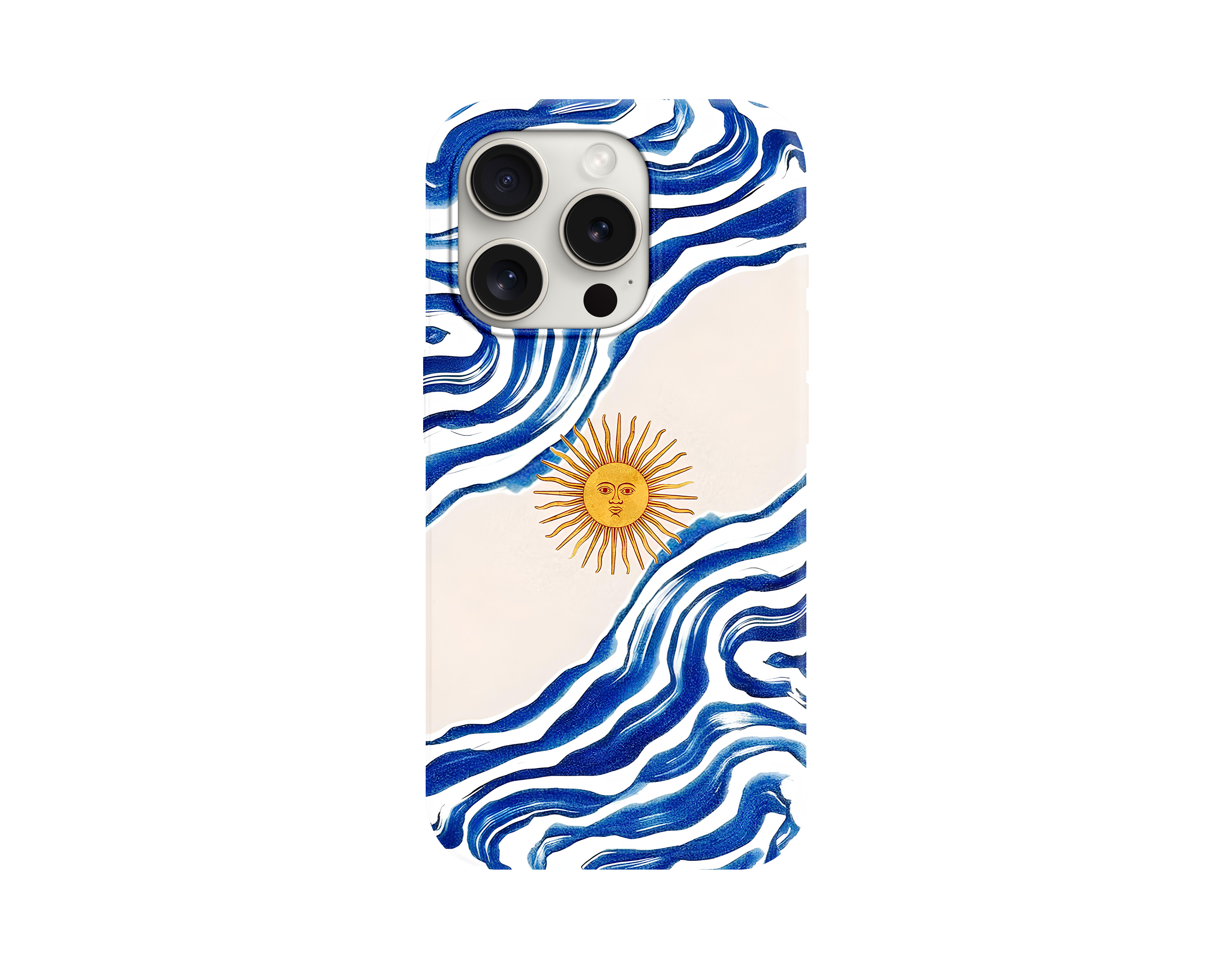 Güneş ve Dalga Motifli Telefon Kılıfı