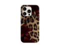 Kırmızı Zambaklı Leopar Desenli Telefon Kılıfı