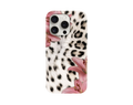 Beyaz Leopar ve Pembe Zambaklı Telefon Kılıfı