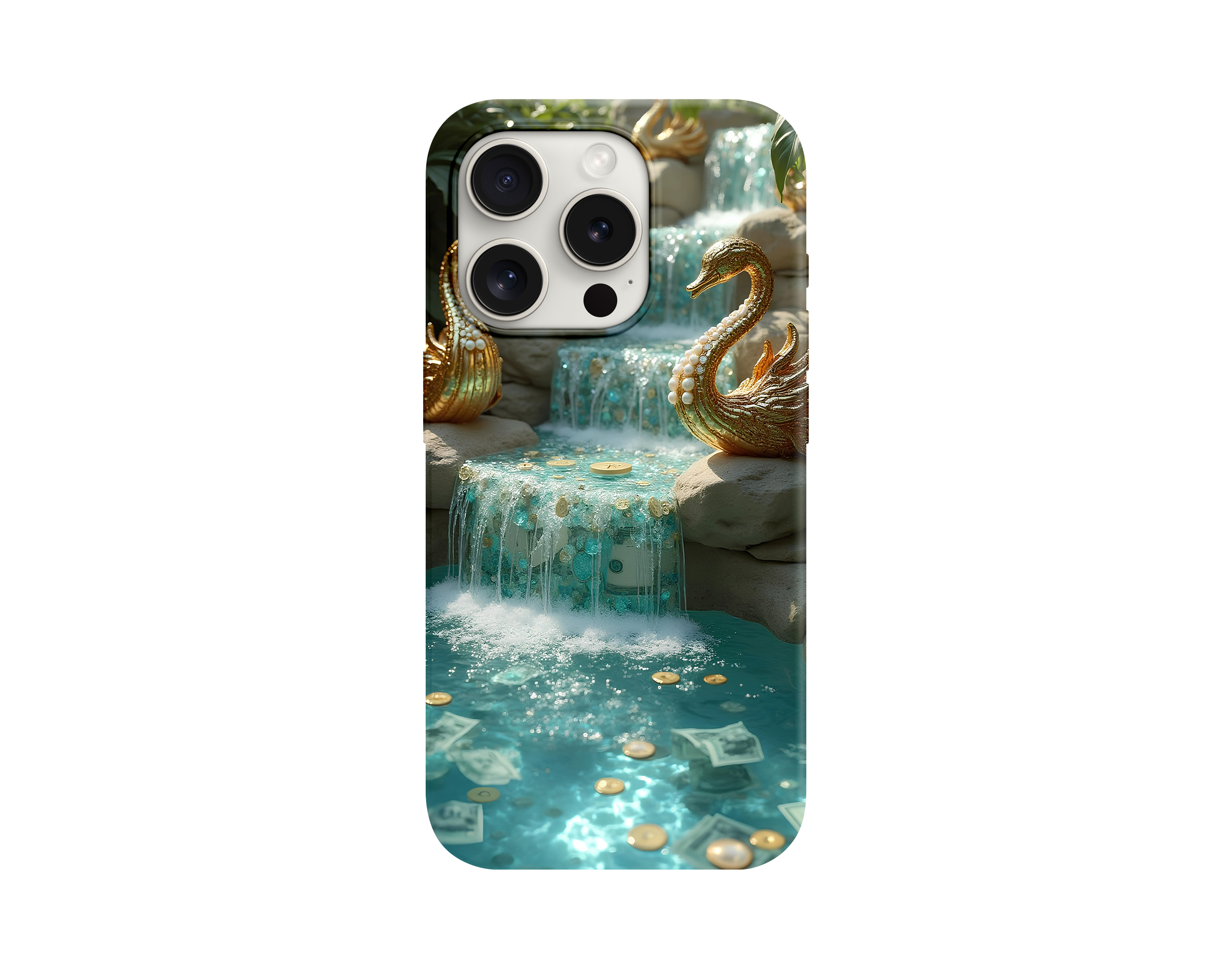 Cute Golden Swan Telefon Kılıfı